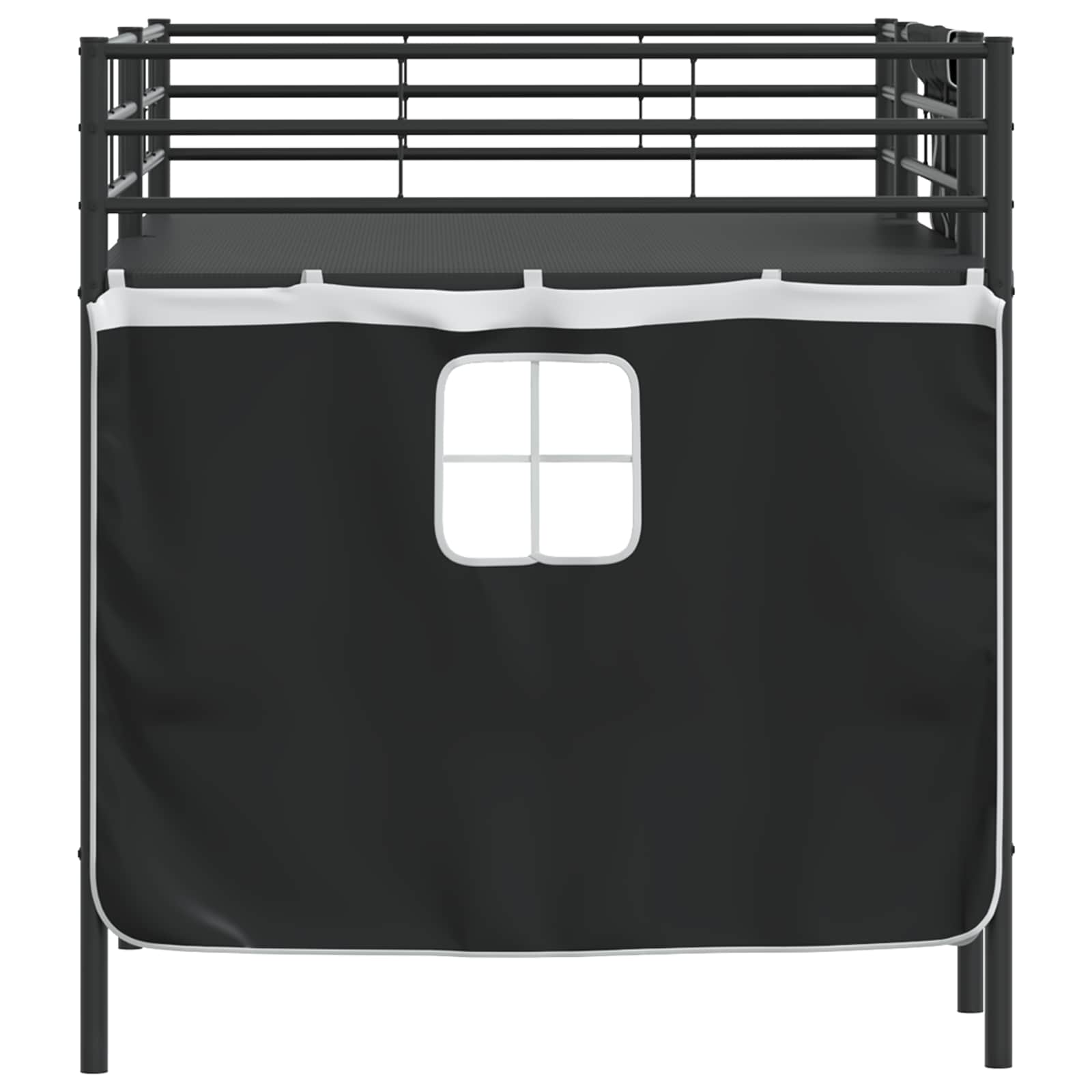 Cadre de Lit Mezzanine pour Enfants avec Rideaux Noir - XIOS