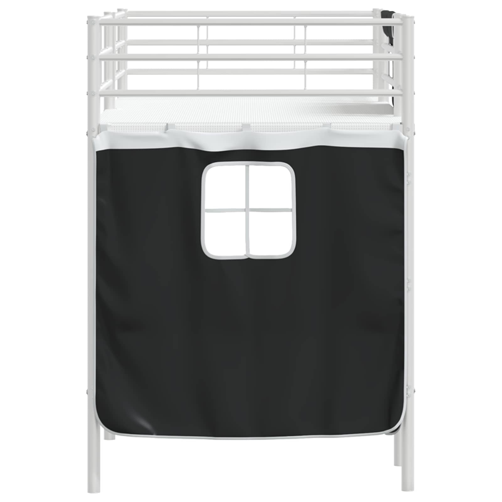 Cadre de Lit Mezzanine pour Enfants avec Rideaux Blanc et Noir - XIOS