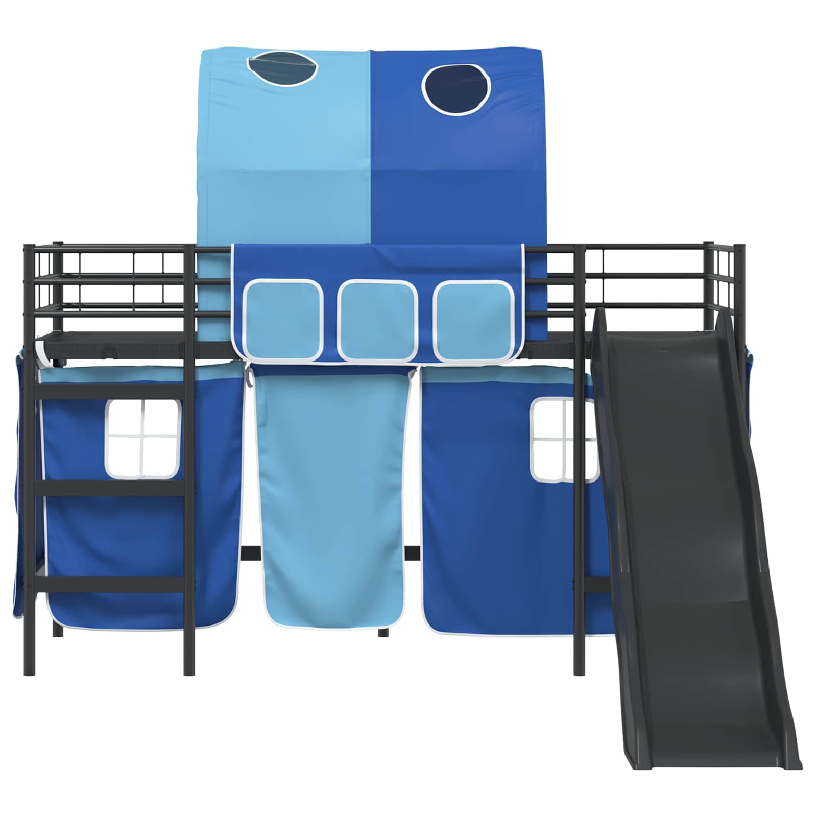 Lit mezzanine pour enfants Noir et Bleu 75 x 190 cm Métал - XIOS