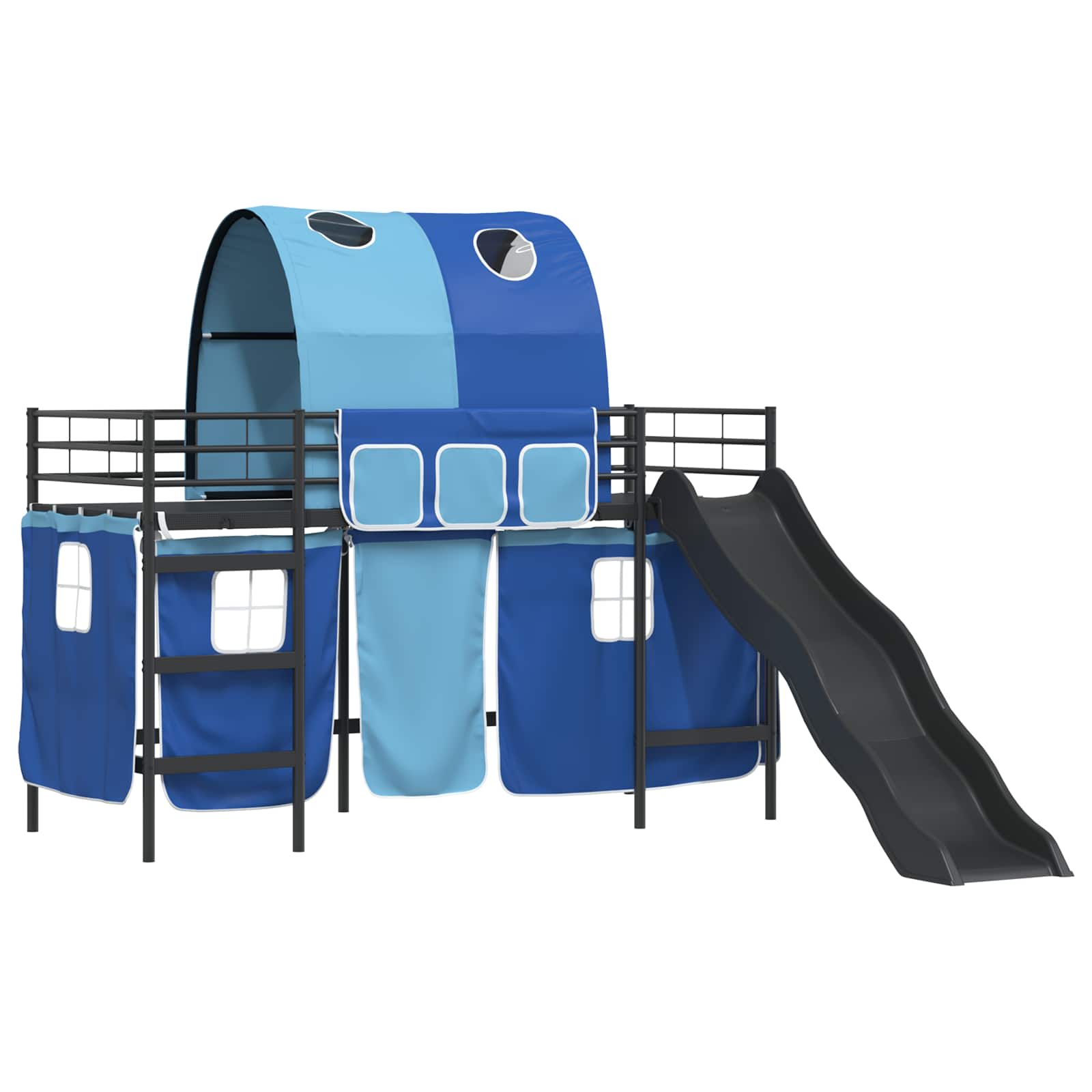 Lit mezzanine pour enfants Noir et Bleu 100 x 190 cm Métал - XIOS