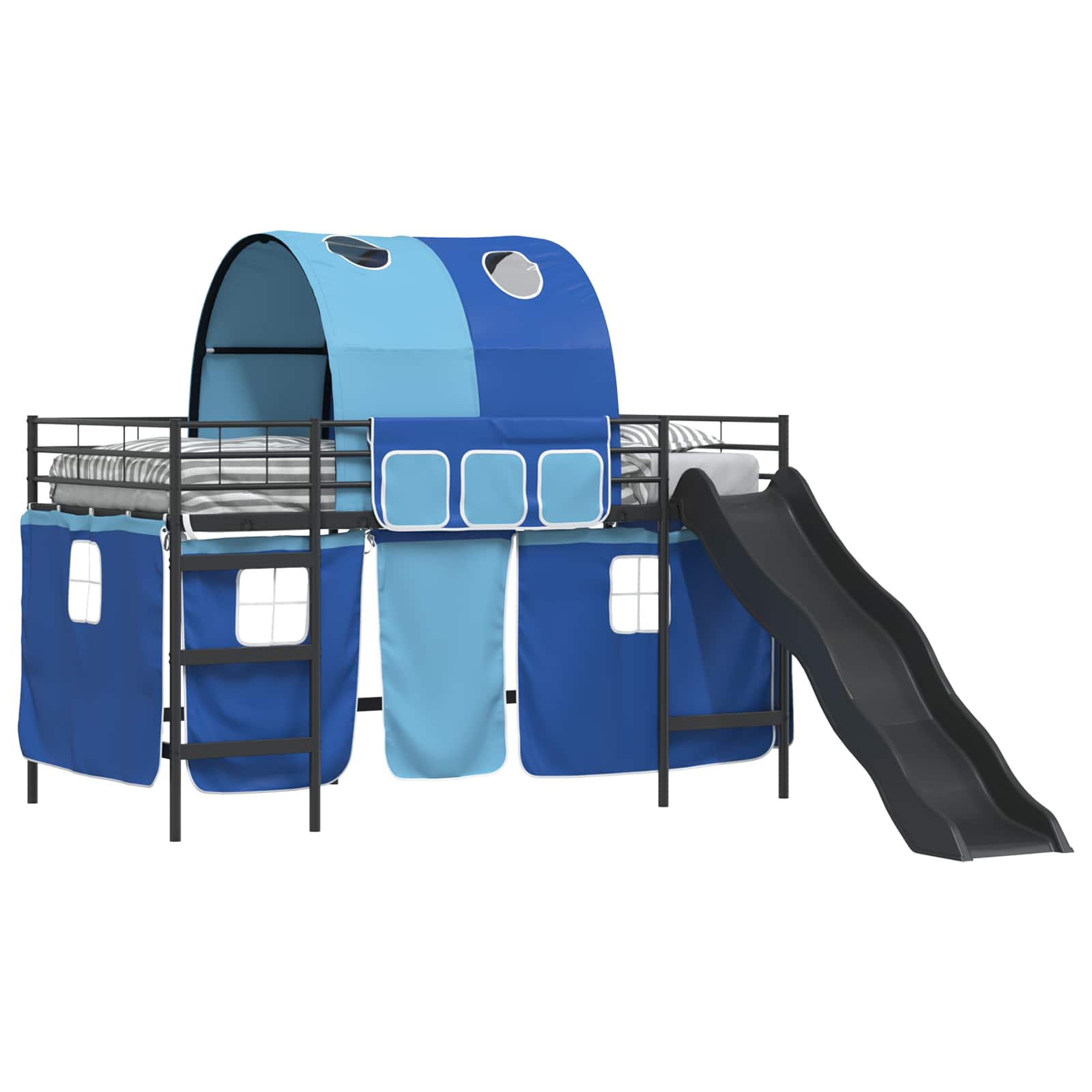 Lit mezzanine pour enfants Noir et Bleu 107 x 200 cm Métал - XIOS