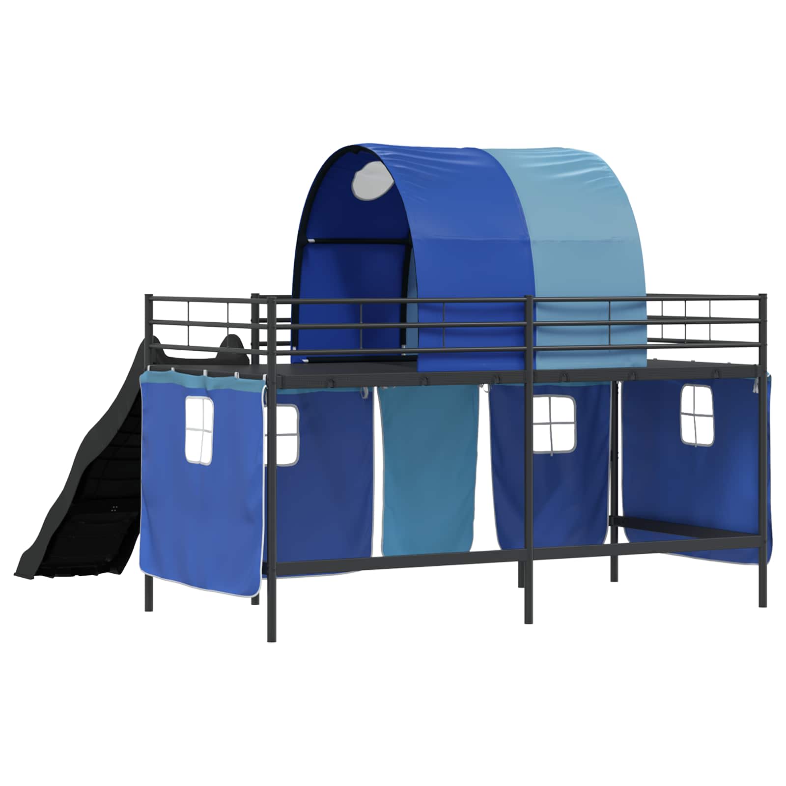 Lit mezzanine pour enfants Noir et Bleu 107 x 200 cm Métал - XIOS