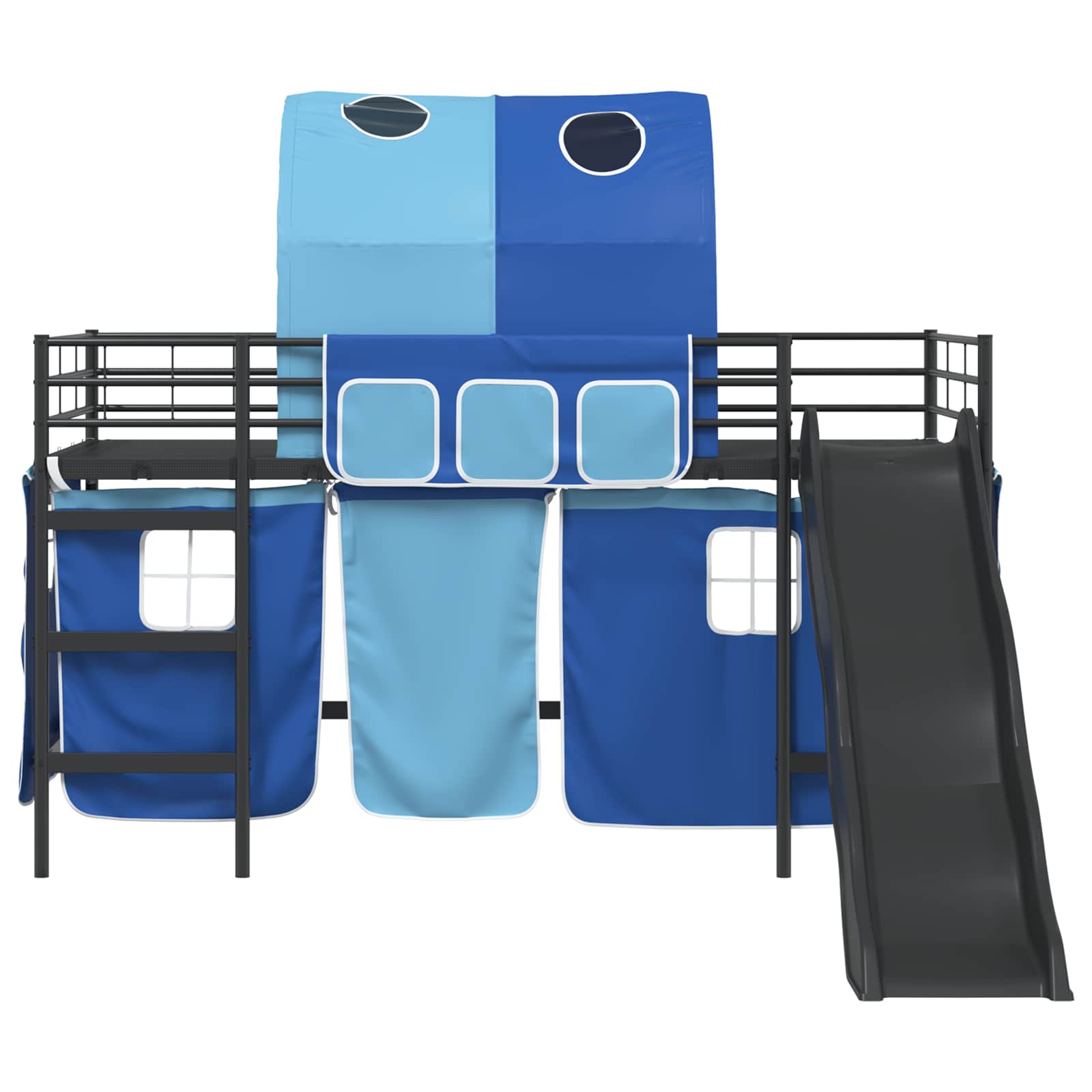 Lit mezzanine pour enfants Noir et Bleu 107 x 200 cm Métал - XIOS