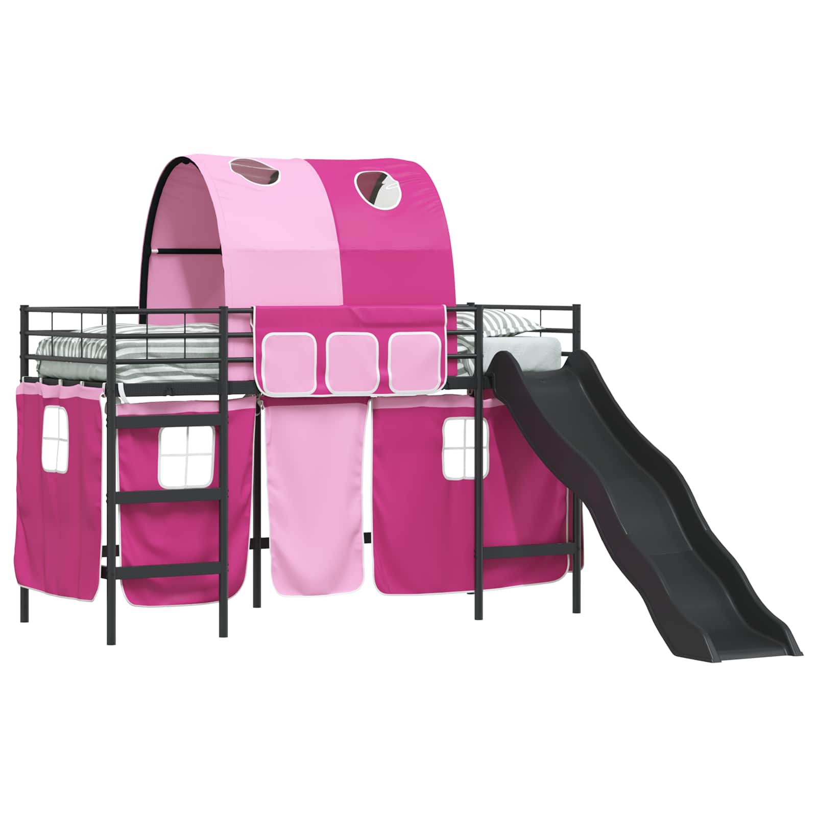 Lit mezzanine pour enfants Noir et rose 90 x 190 cm Métал - XIOS