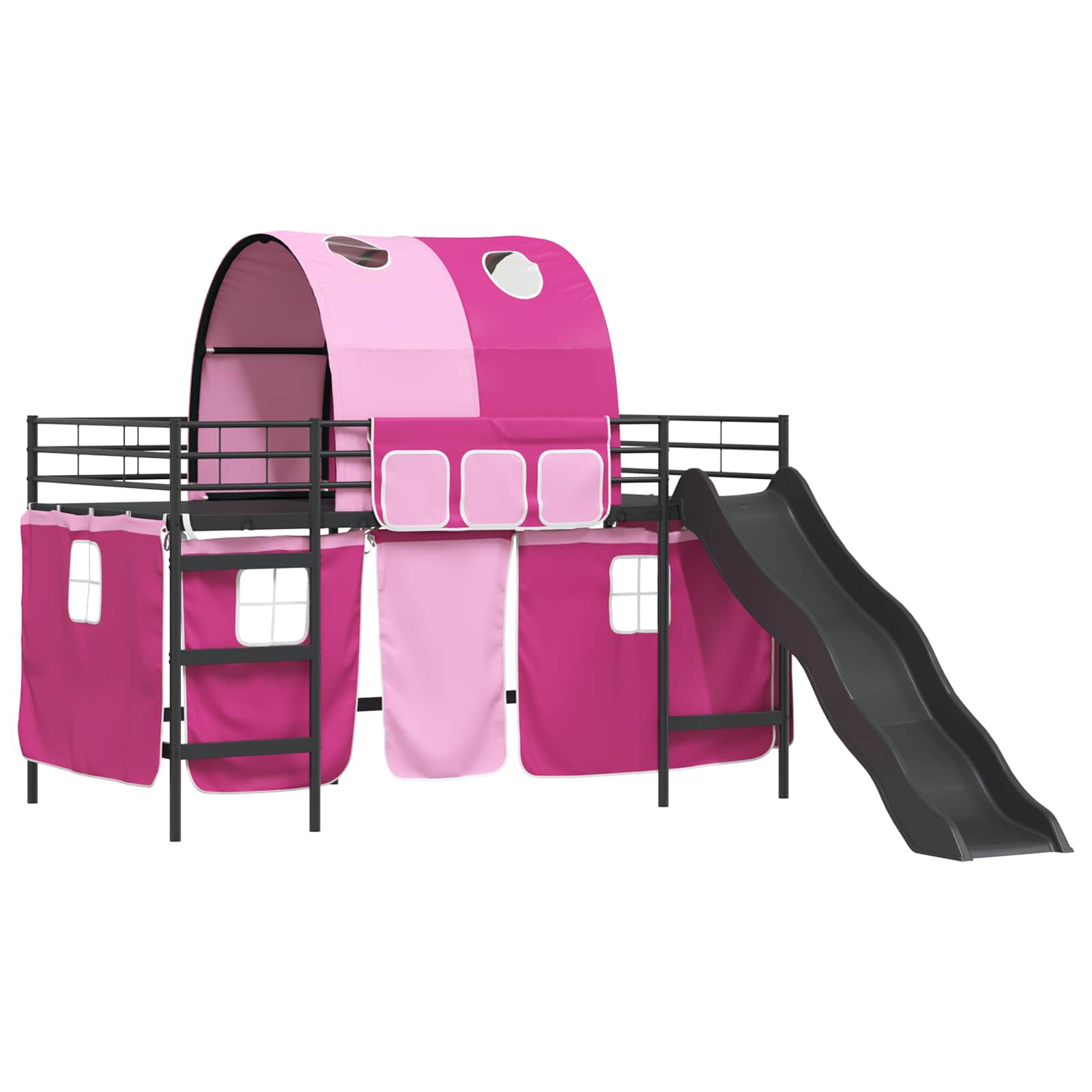 Lit mezzanine pour enfants Noir et rose 90 x 200 cm Métал - XIOS