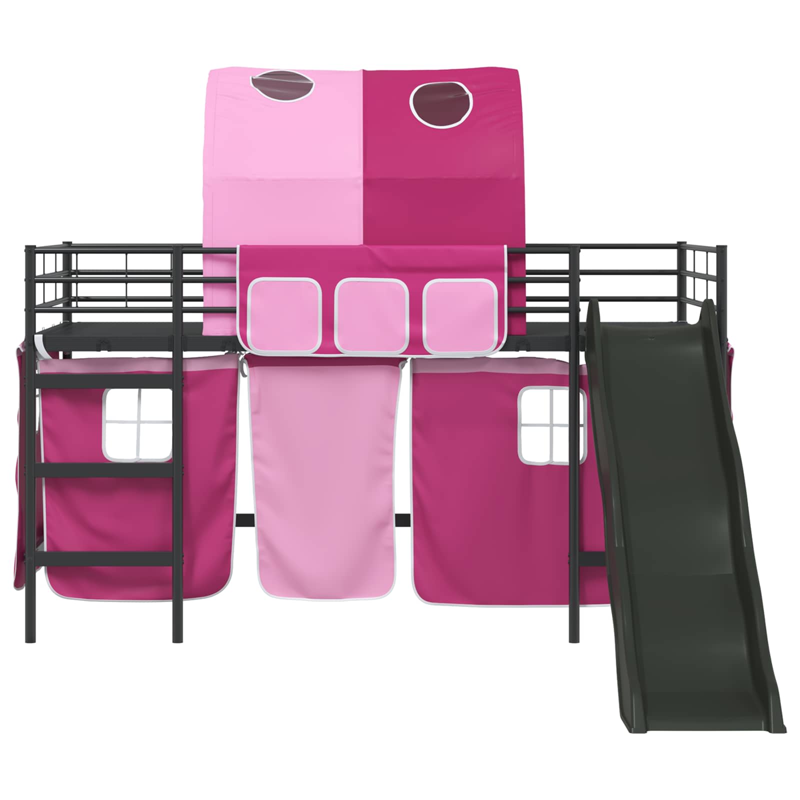 Lit mezzanine pour enfants Noir et rose 100 x 200 cm Métал - XIOS