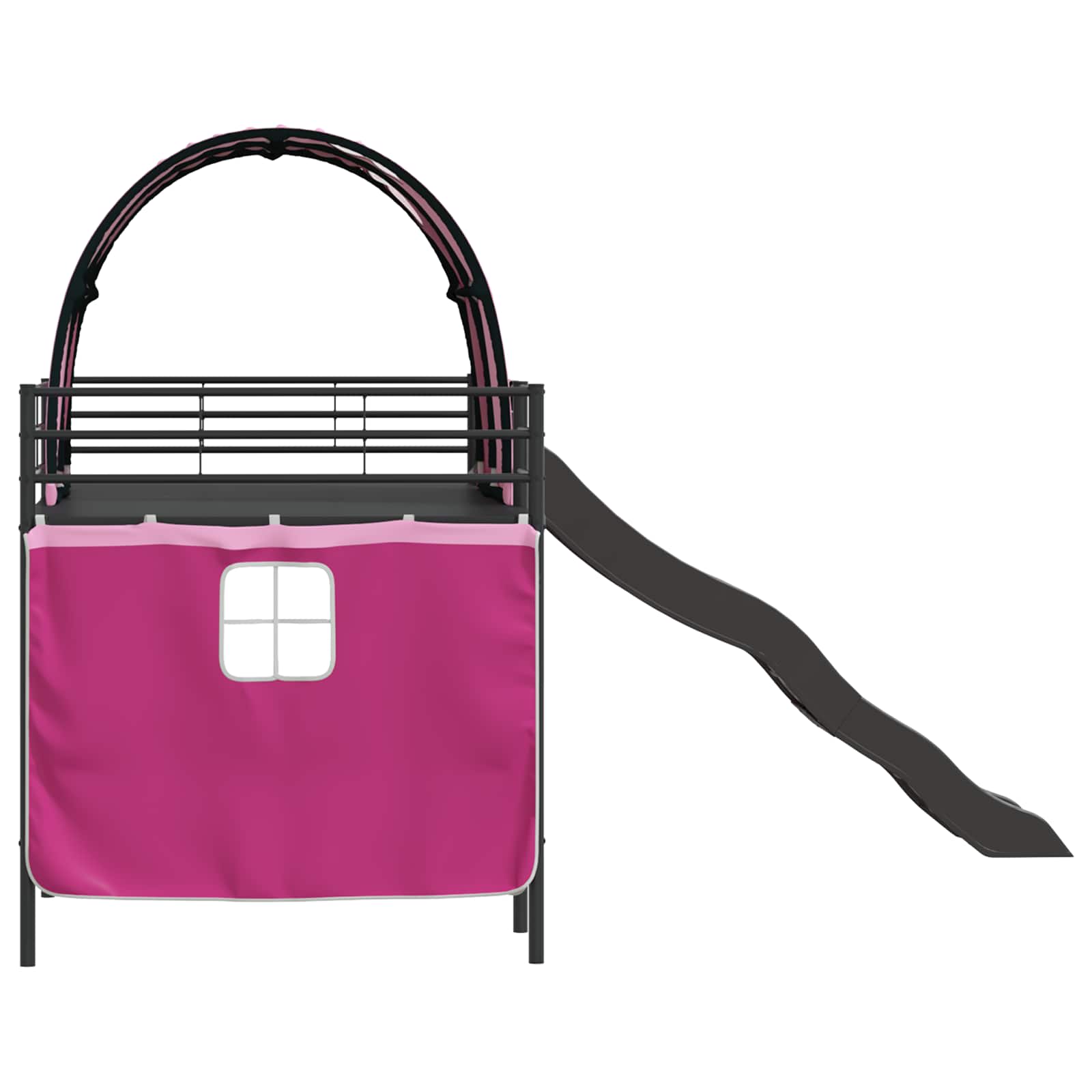 Lit mezzanine pour enfants Noir et rose 107 x 200 cm Métал - XIOS
