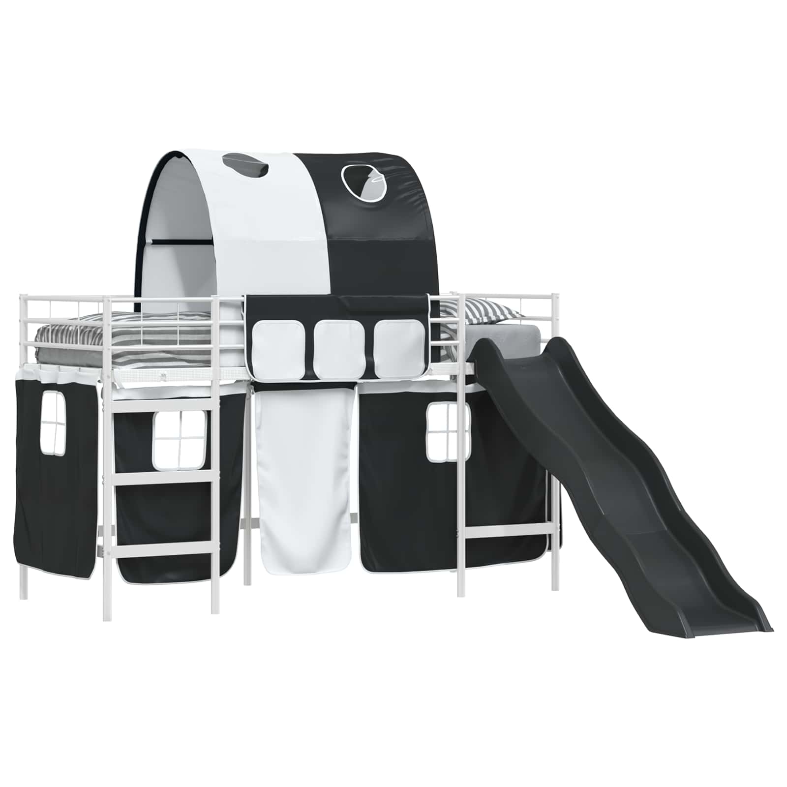 Lit mezzanine pour enfants Blanc et Noir 90 x 190 cm Métал - XIOS