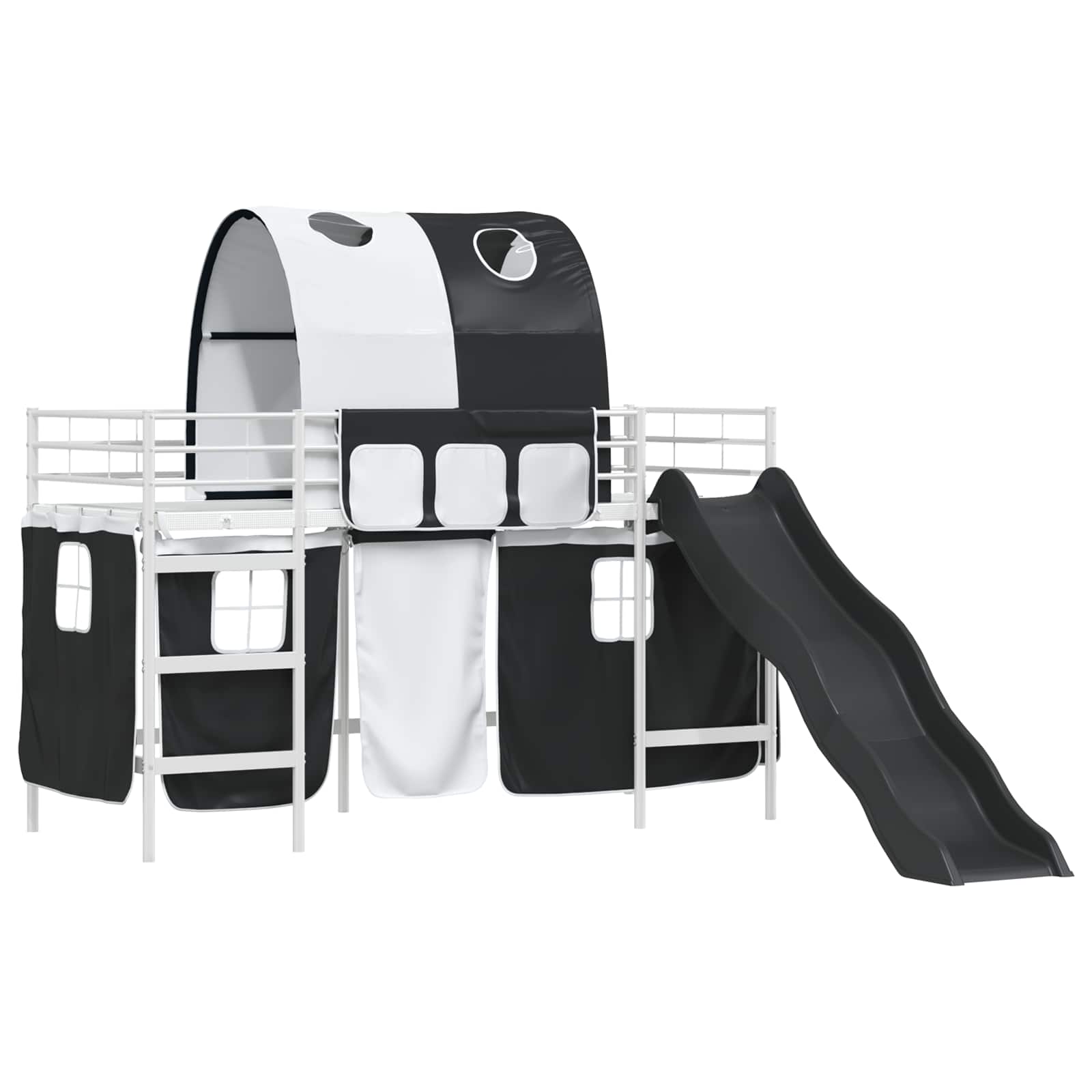 Lit mezzanine pour enfants Blanc et Noir 90 x 190 cm Métал - XIOS