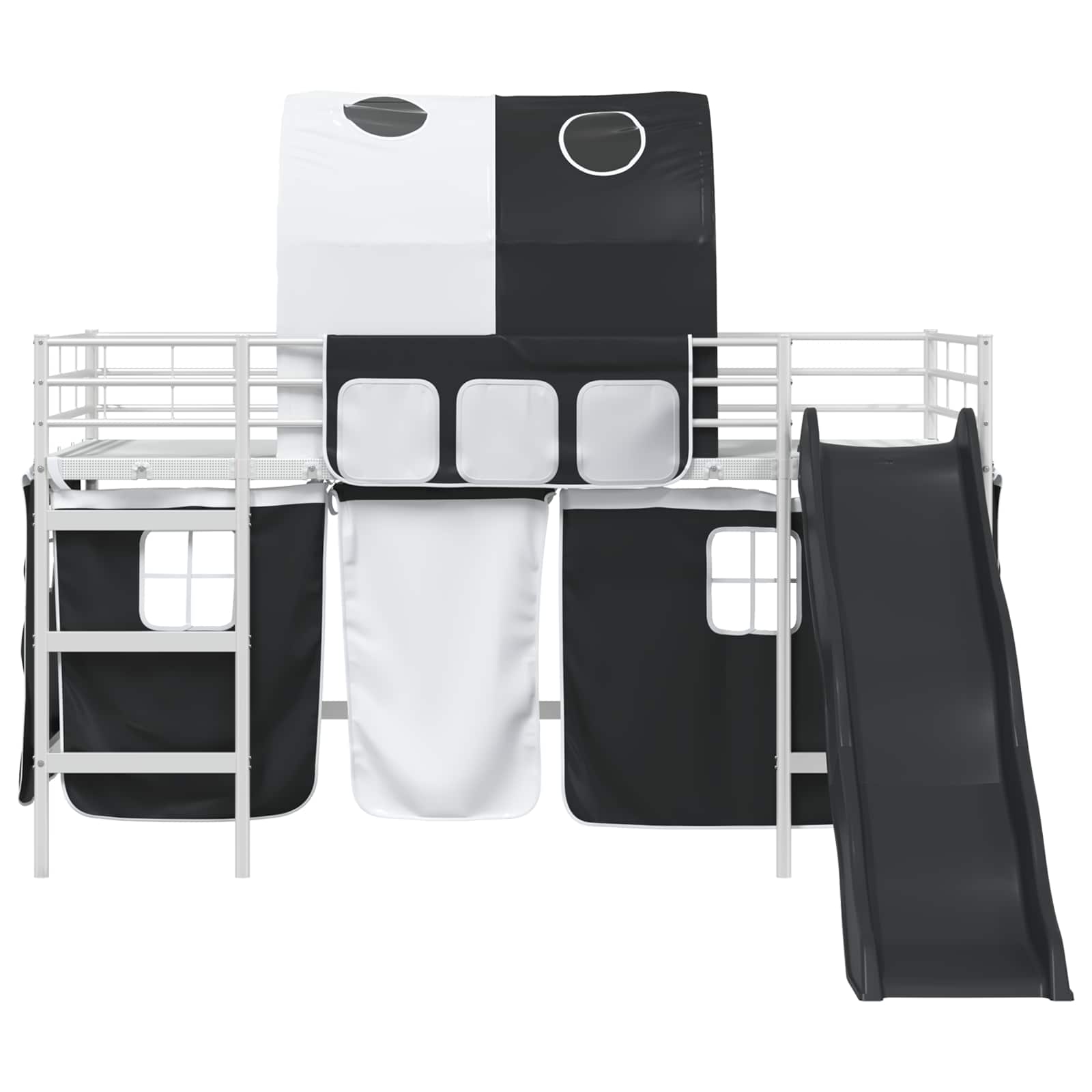 Lit mezzanine pour enfants Blanc et Noir 107 x 200 cm Métал - XIOS