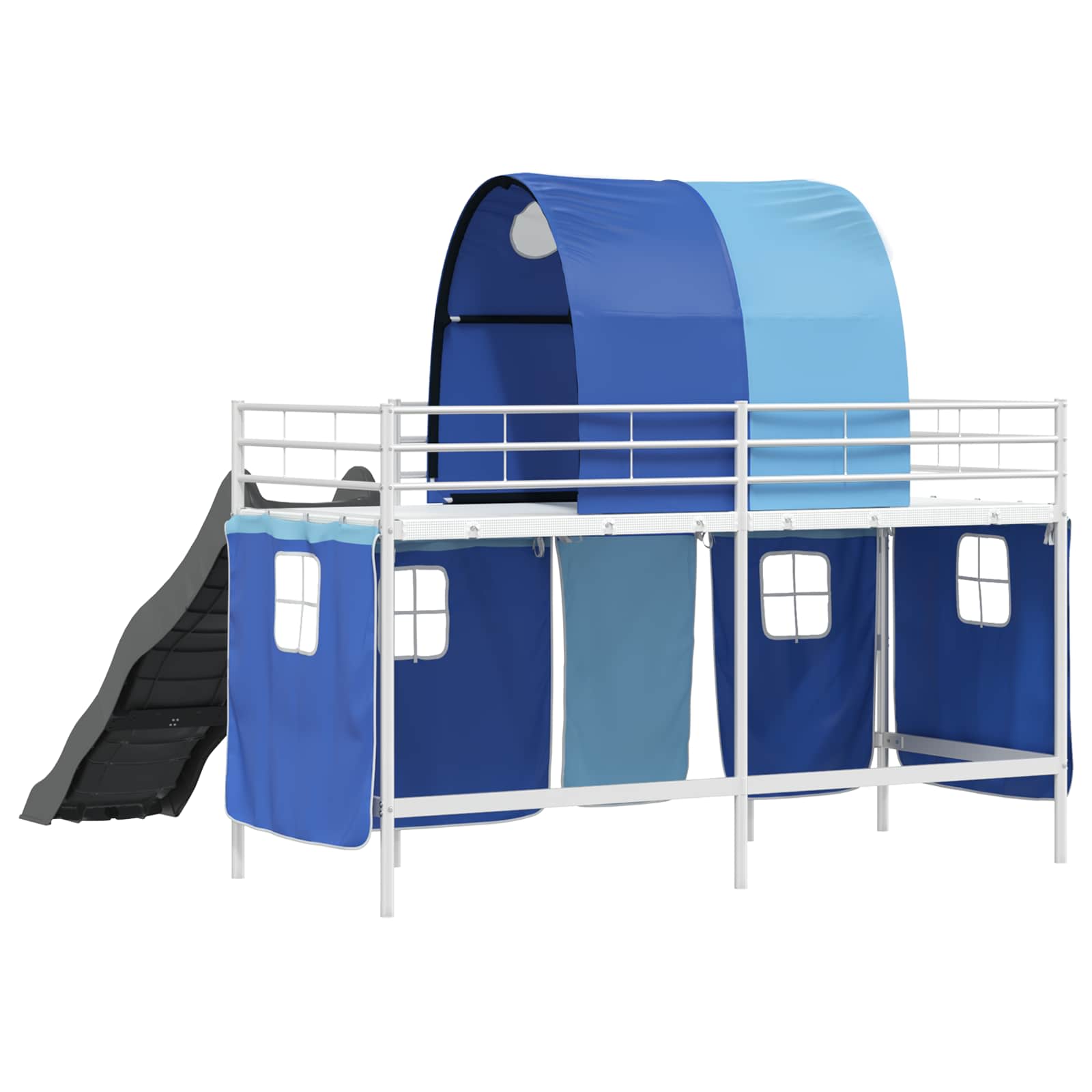 Lit mezzanine pour enfants Blanc et Bleu 75 x 190 cm Métал - XIOS
