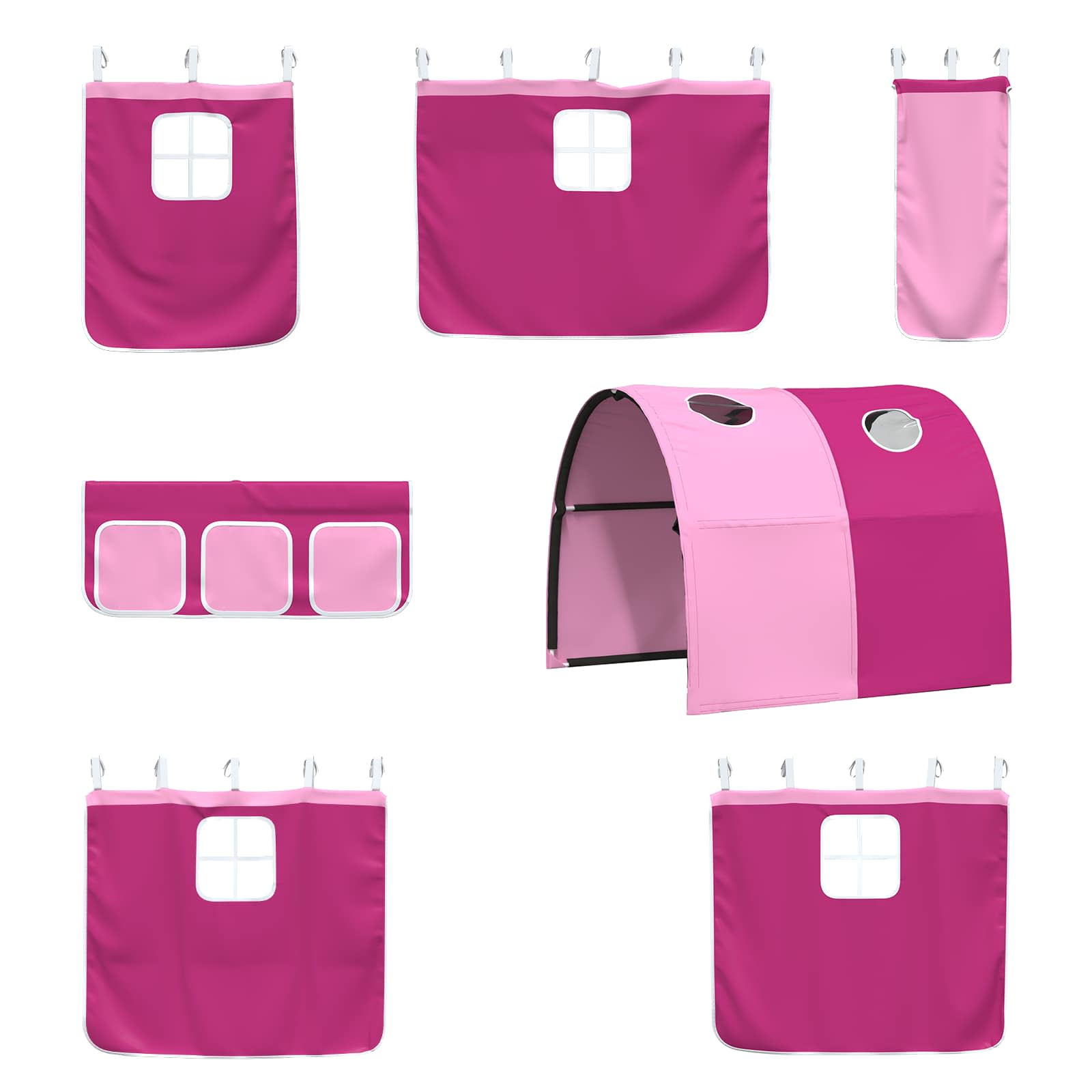 Lit mezzanine pour enfants Blanc et rose 90 x 200 cm Métал - XIOS