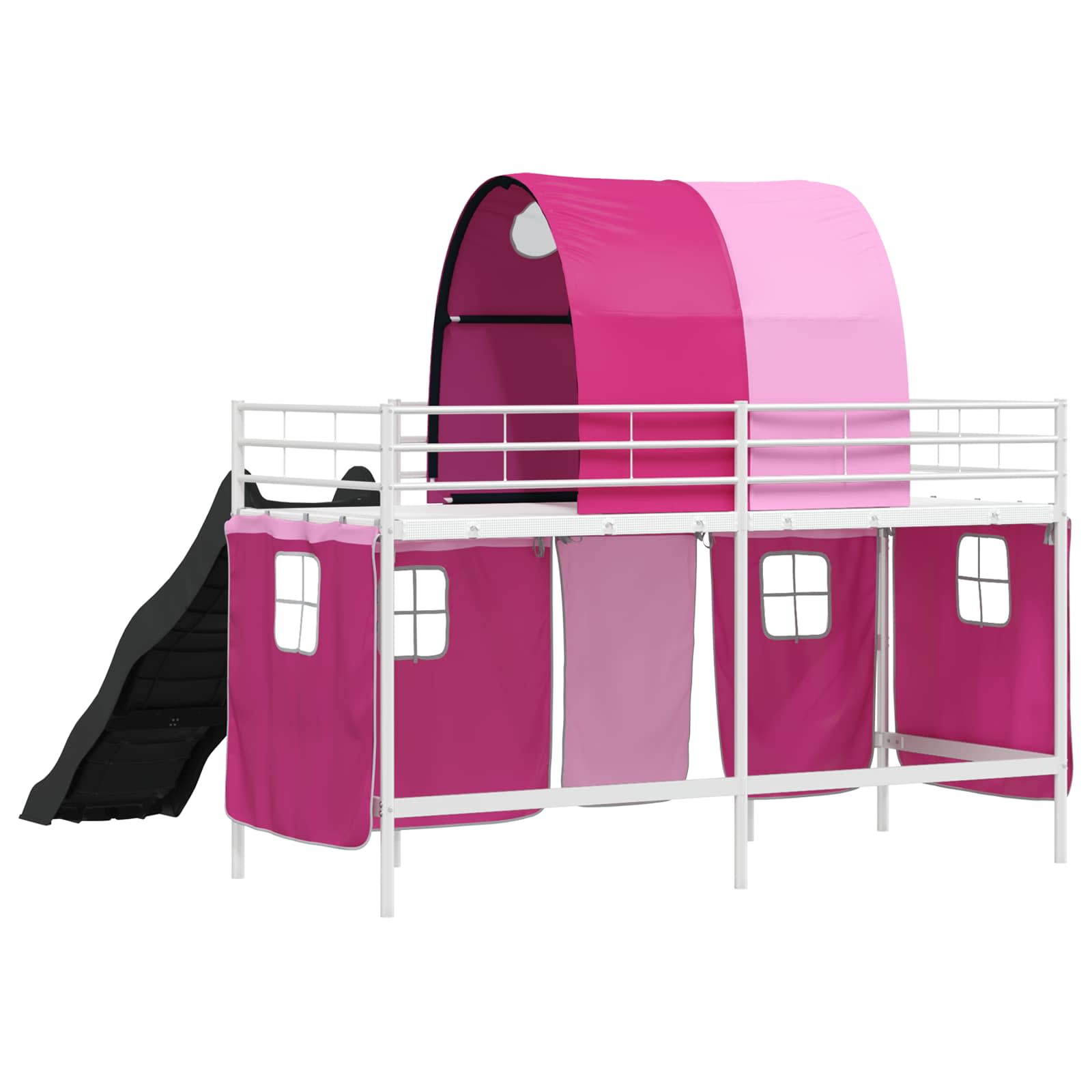 Lit mezzanine pour enfants Blanc et rose 100 x 190 cm Métал - XIOS