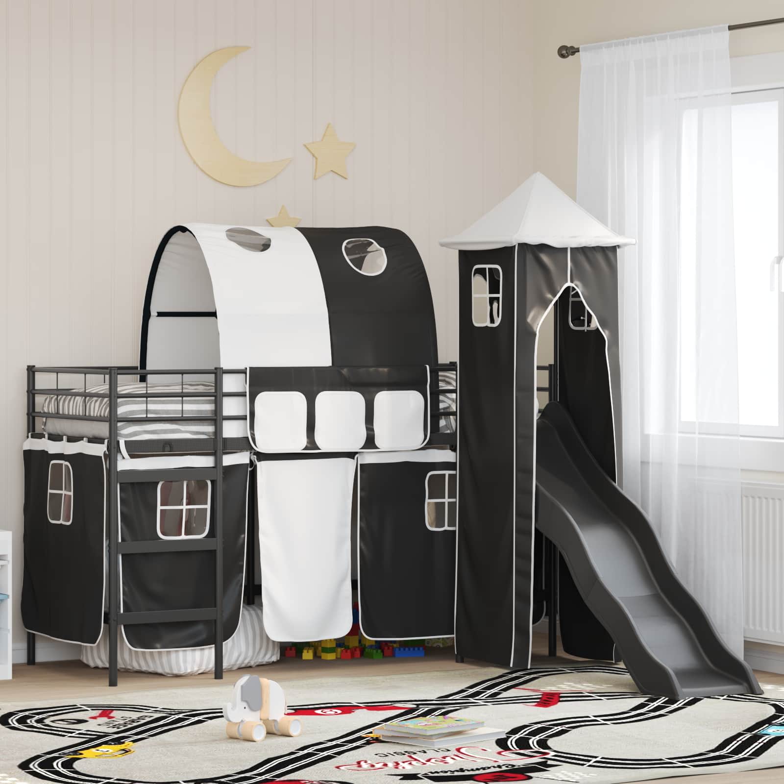 Lit mezzanine pour enfants Noir 75 x 190 cm Métал - XIOS