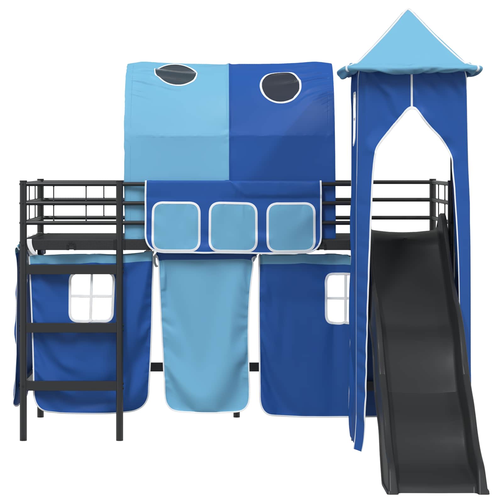 Lit mezzanine pour enfants Noir et Bleu 100 x 190 cm Métал - XIOS
