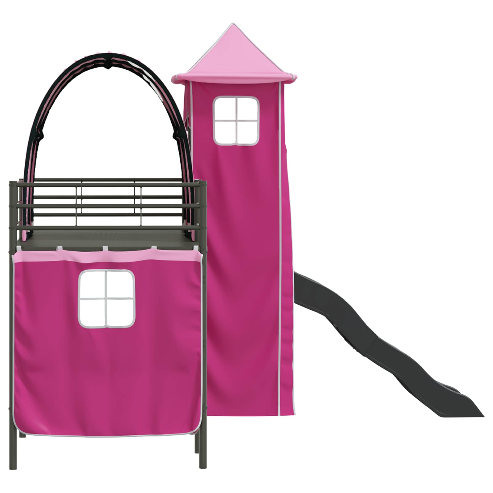 Lit mezzanine pour enfants Noir et rose 90 x 190 cm Métал - XIOS