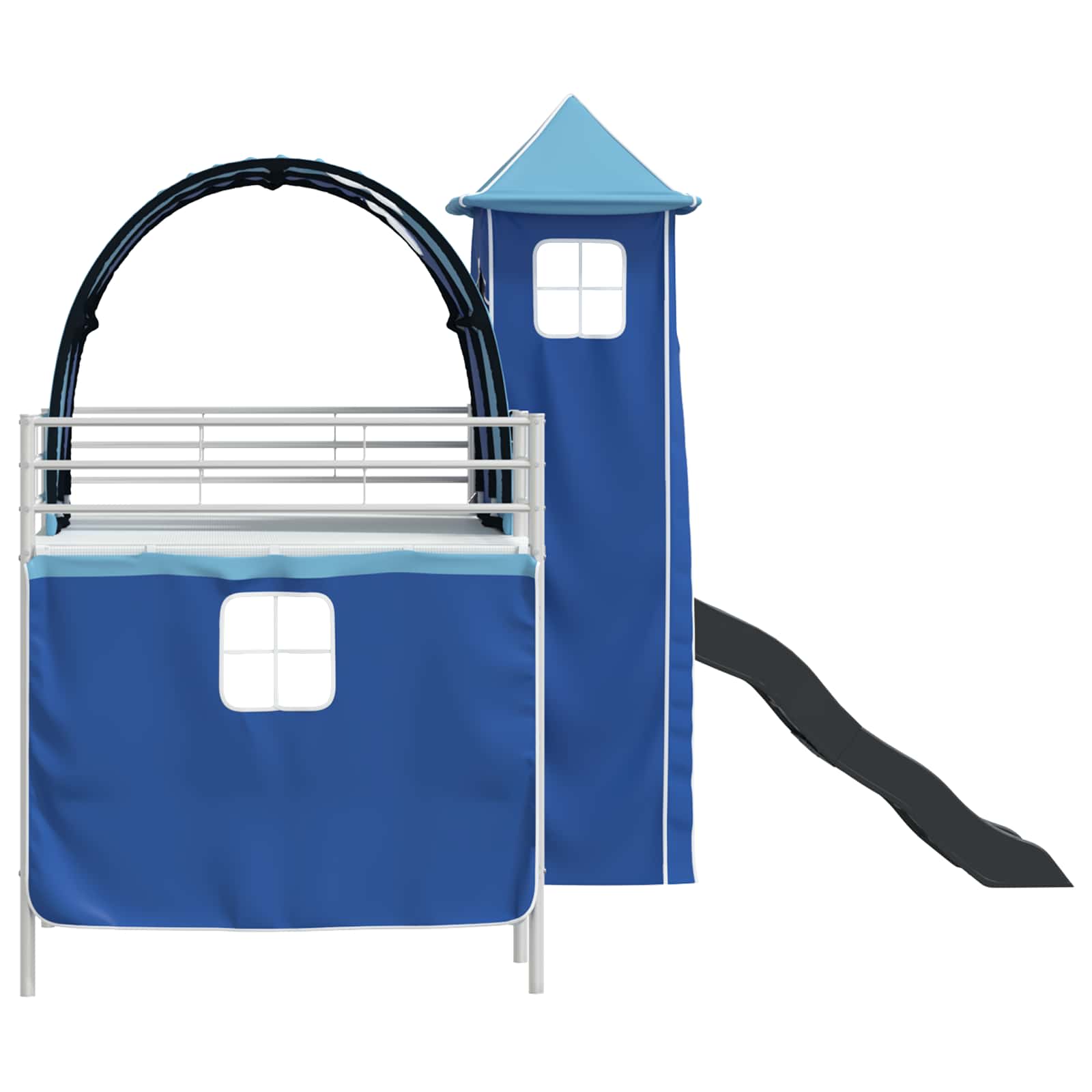 Lit mezzanine pour enfants Blanc et Bleu 80 x 200 cm Métал - XIOS
