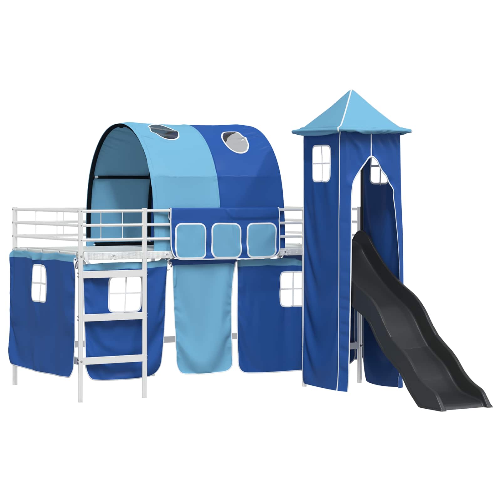 Lit mezzanine pour enfants Blanc et Bleu 90 x 200 cm Métал - XIOS