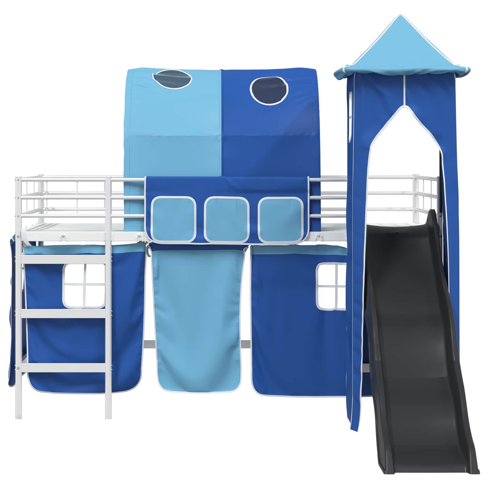 Lit mezzanine pour enfants Blanc et Bleu 100 x 200 cm Métал - XIOS