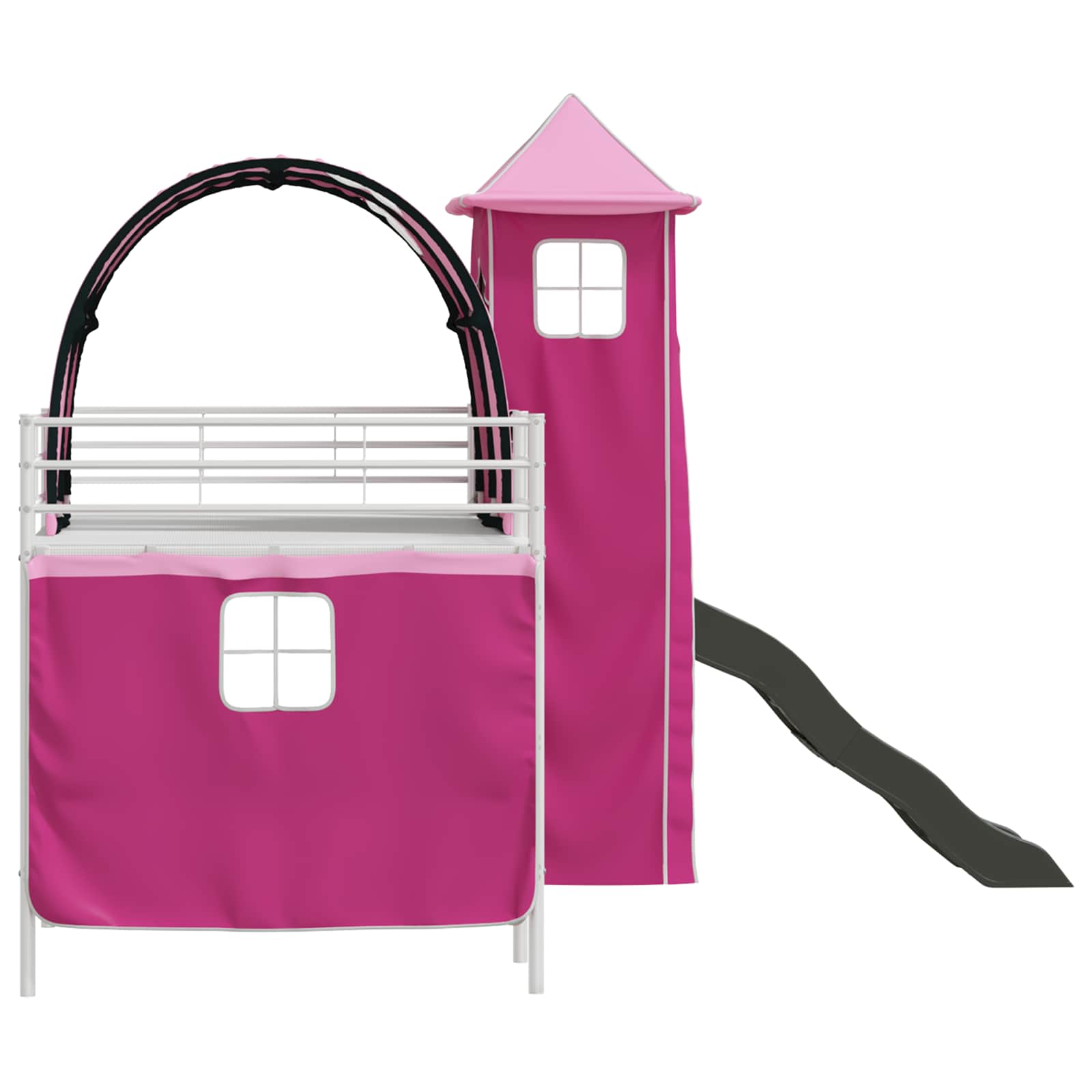 Lit mezzanine pour enfants Blanc et rose 80 x 200 cm Métал - XIOS