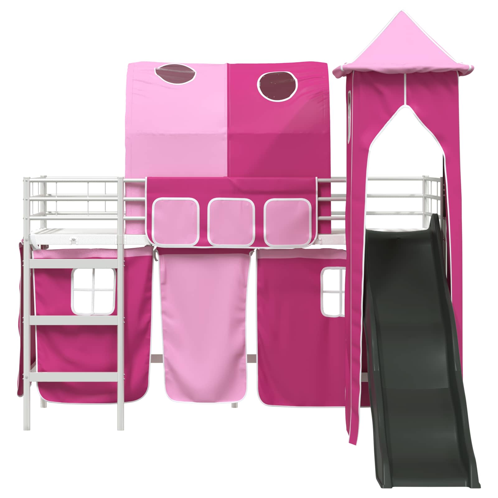 Lit mezzanine pour enfants Blanc et rose 90 x 190 cm Métал - XIOS
