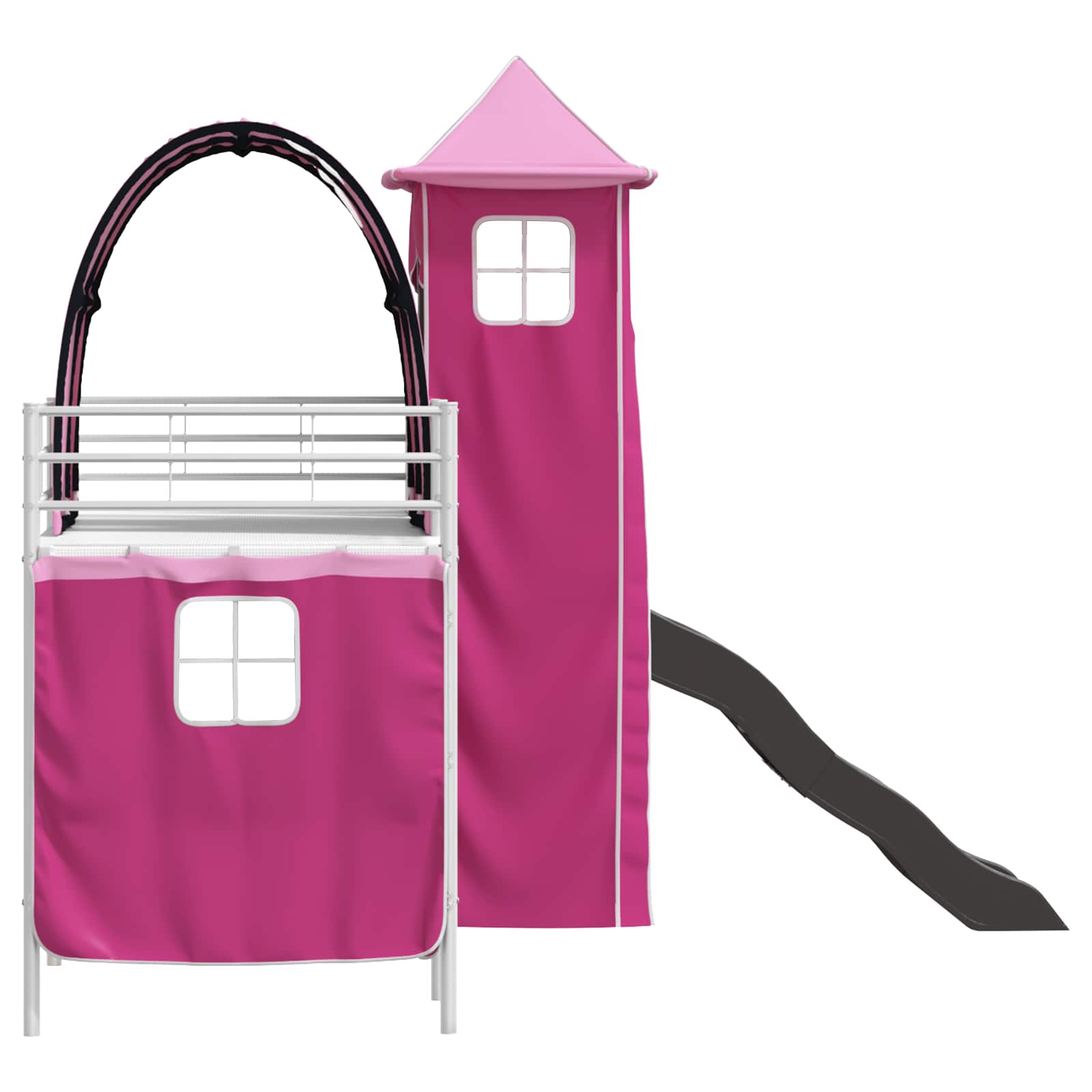 Lit mezzanine pour enfants Blanc et rose 90 x 190 cm Métал - XIOS