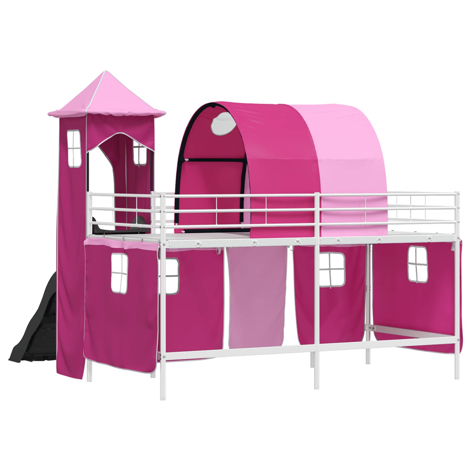 Lit mezzanine pour enfants Blanc et rose 90 x 200 cm Métал - XIOS