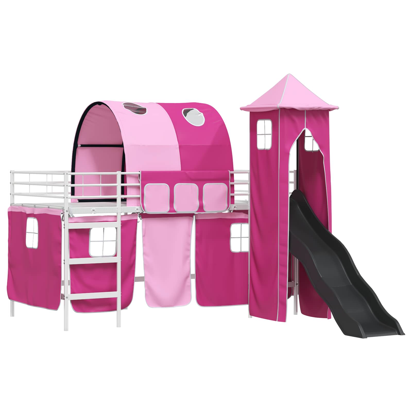 Lit mezzanine pour enfants Blanc et rose 107 x 200 cm Métал - XIOS
