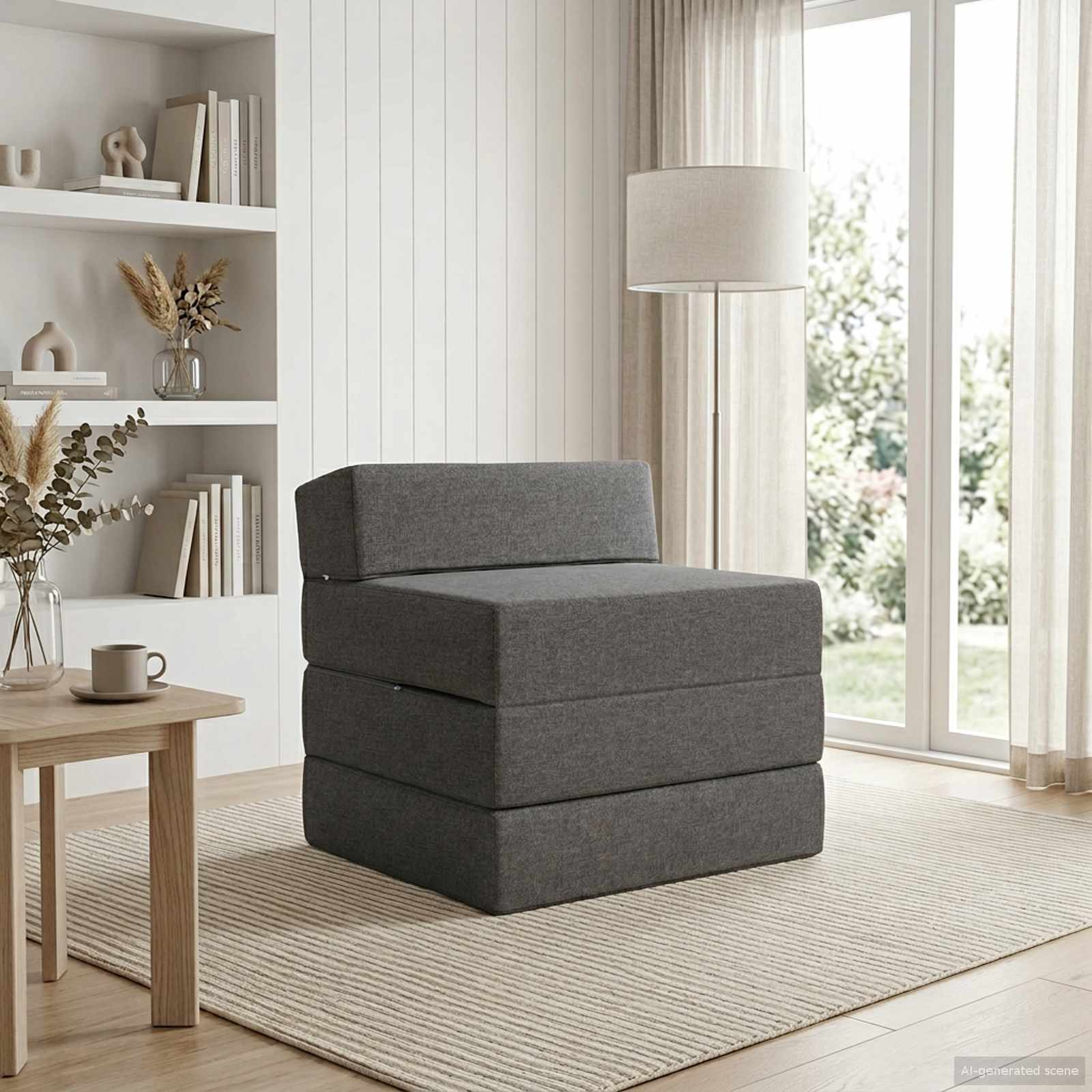 Canapé-lit pliable Gris clair 70 x 60 x 63 cm Tissu - XIOS