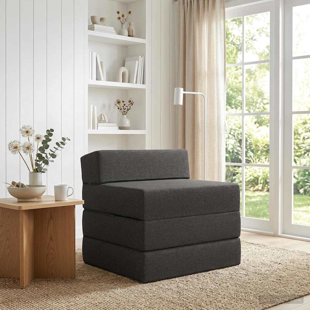 Canapé-lit pliable Gris foncé 200 x 70 x 15 cm Tissu - XIOS