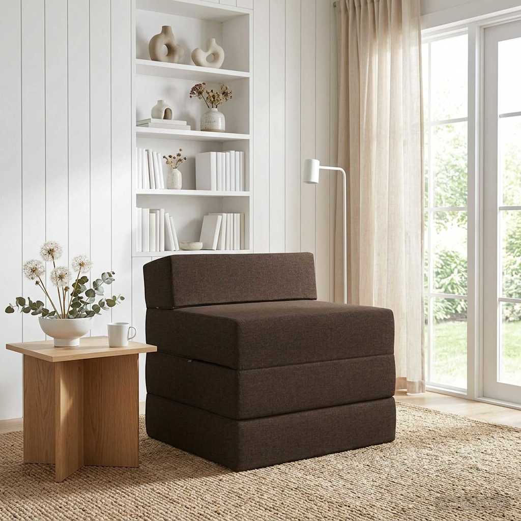 Canapé-lit pliable Taupe 200 x 70 x 15 cm Tissu - XIOS