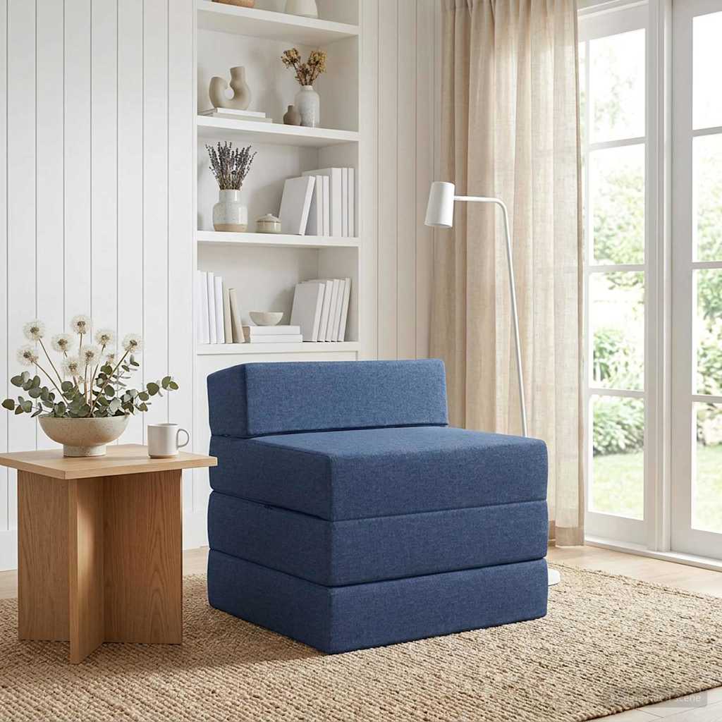 Canapé-lit pliable Bleu 200 x 70 x 15 cm Tissu - XIOS
