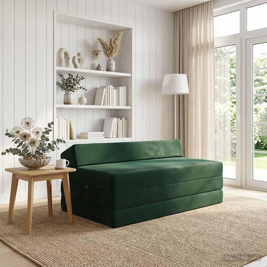 Canapé-lit pliable Vert foncé 120 x 60 x 49 cm Tissu - XIOS