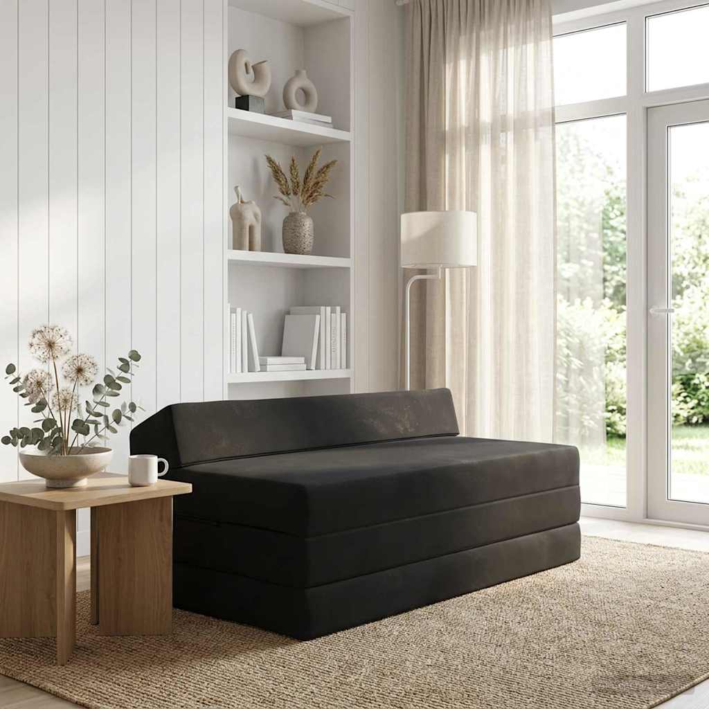 Canapé-lit pliable Noir 120 x 60 x 49 cm Tissu - XIOS