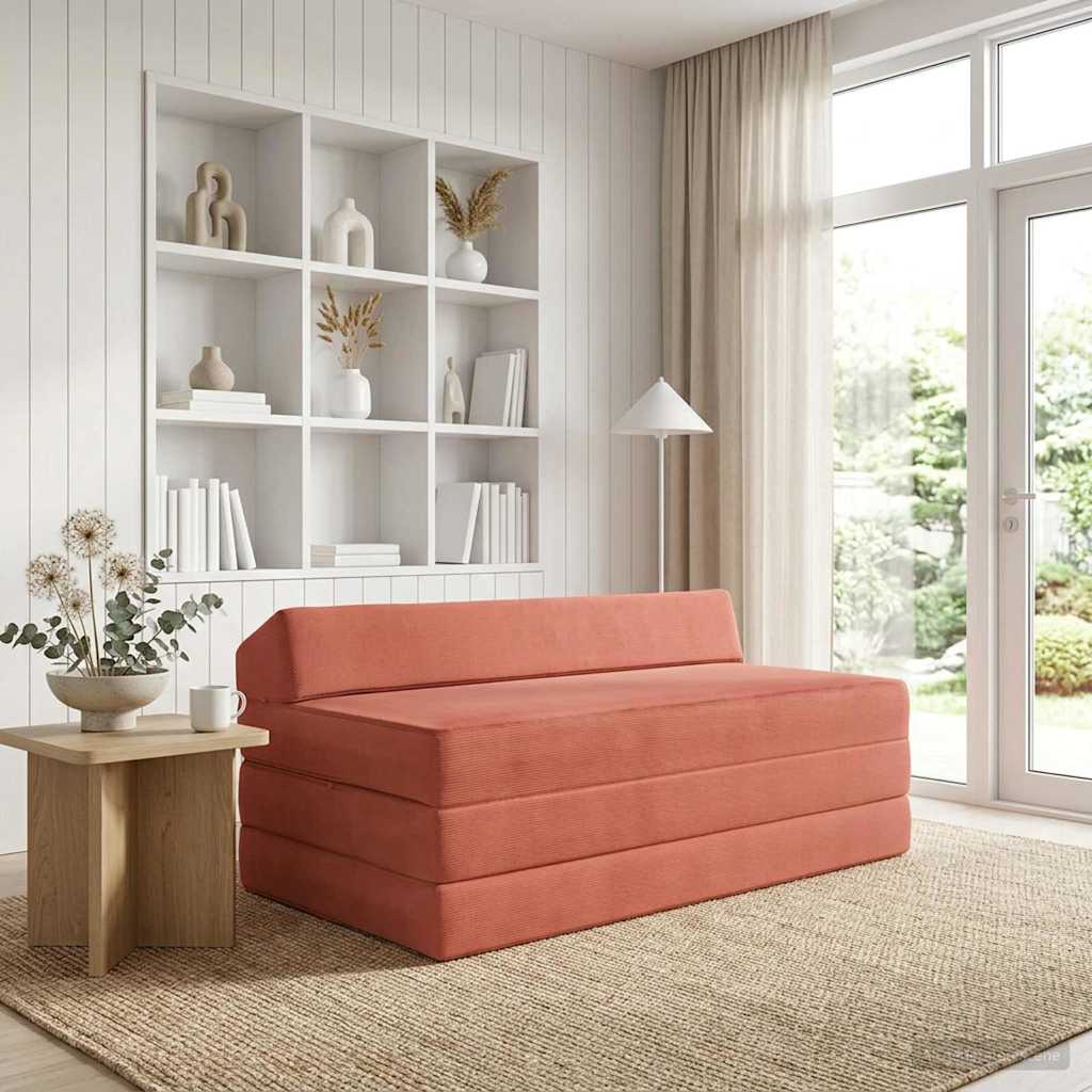 Canapé-lit pliable Rouge orange 120 x 60 x 49 cm Tissu - XIOS