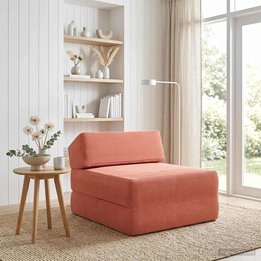 Canapé-lit pliable Rouge orange 60 x 70 x 41 cm Tissu - XIOS