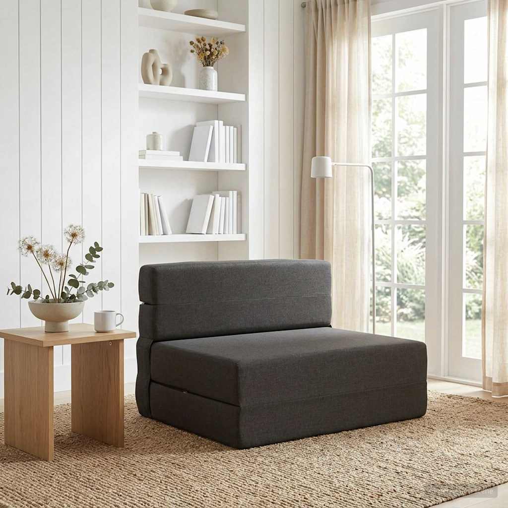 Canapé-lit pliable Gris foncé 70 x 72 x 60 cm Tissu - XIOS