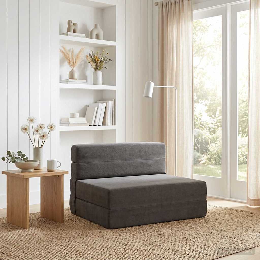 Canapé-lit pliable Gris foncé 70 x 72 x 60 cm Tissu - XIOS