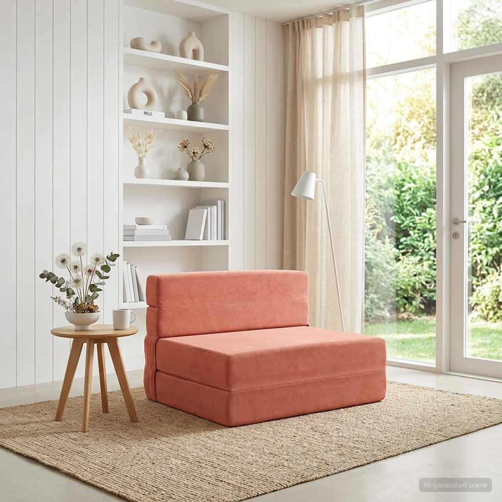 Canapé-lit pliable Rouge orange 70 x 72 x 60 cm Tissu - XIOS