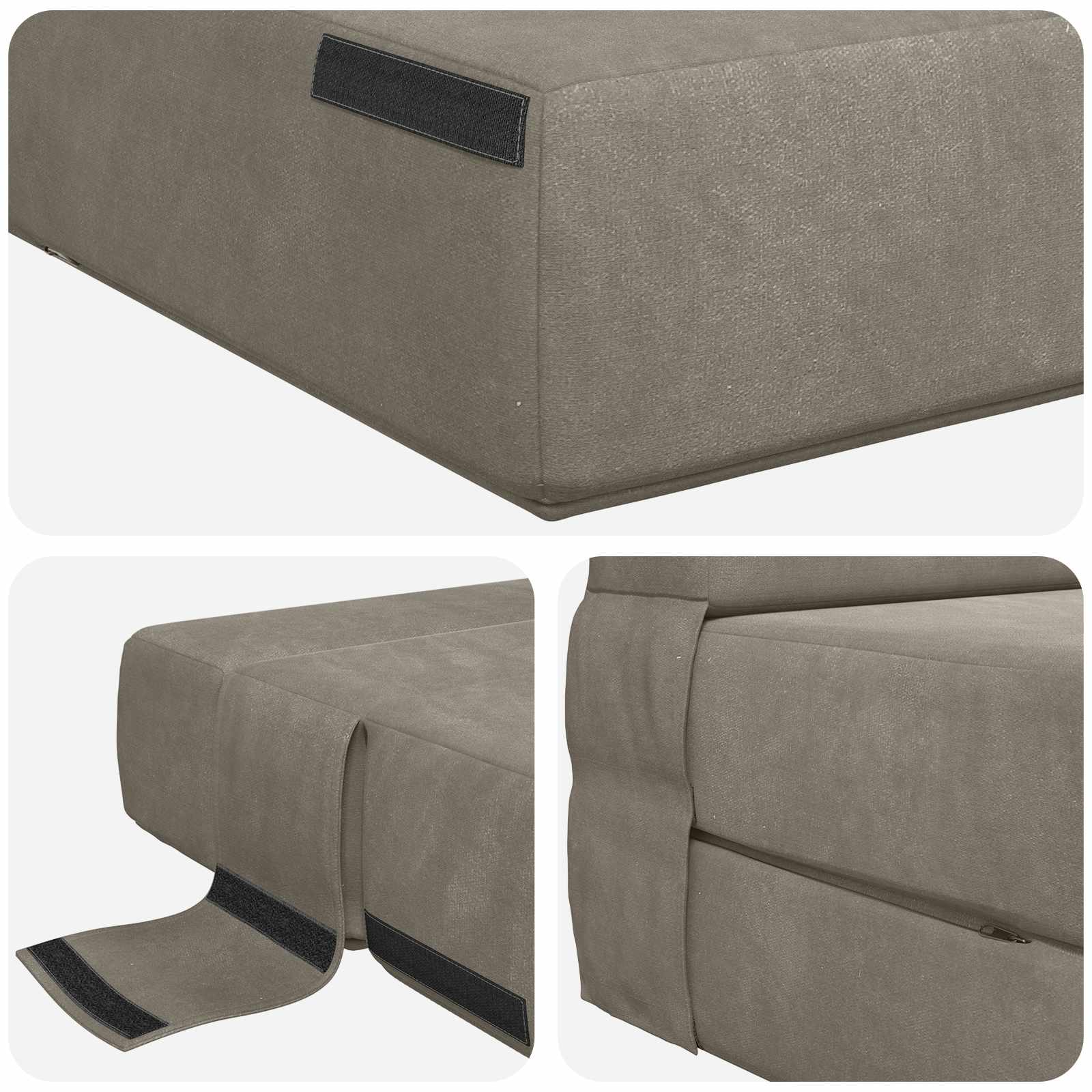 Canapé-lit pliant Gris clair 190 x 70 x 15 cm Velours - XIOS