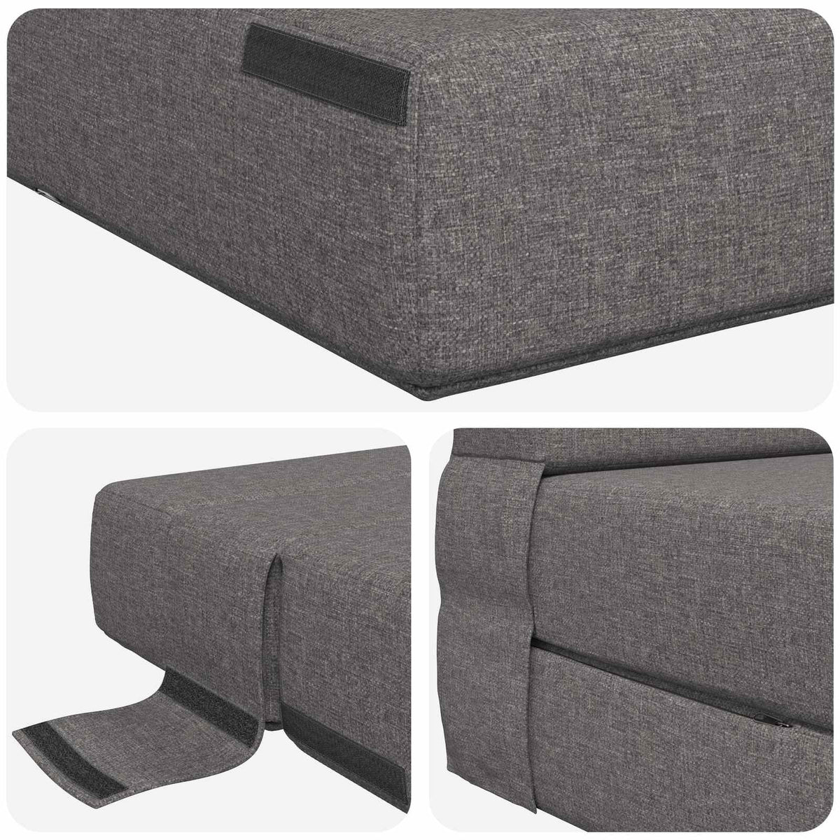 Canapé-lit pliable Gris clair 152 x 86,5 x 60 cm Tissu