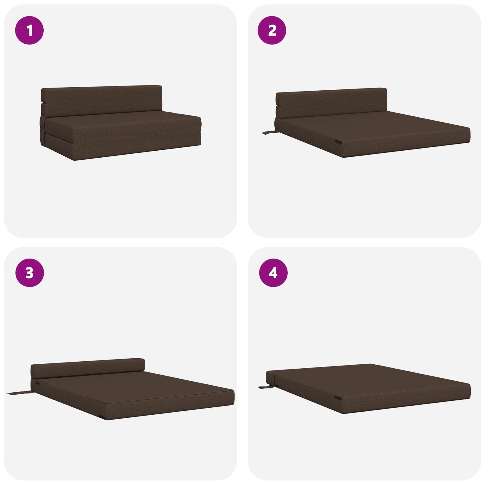 Canapé-lit pliant Taupe 203 x 152 x 15 cm tissu - XIOS