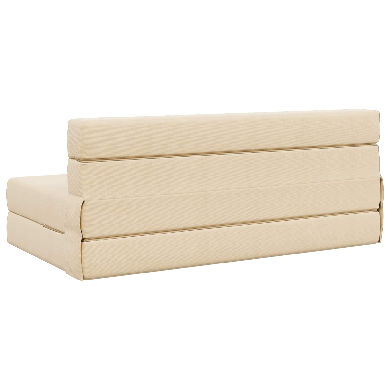 Canapé-lit pliable Crème 152 x 86,5 x 60 cm Tissu