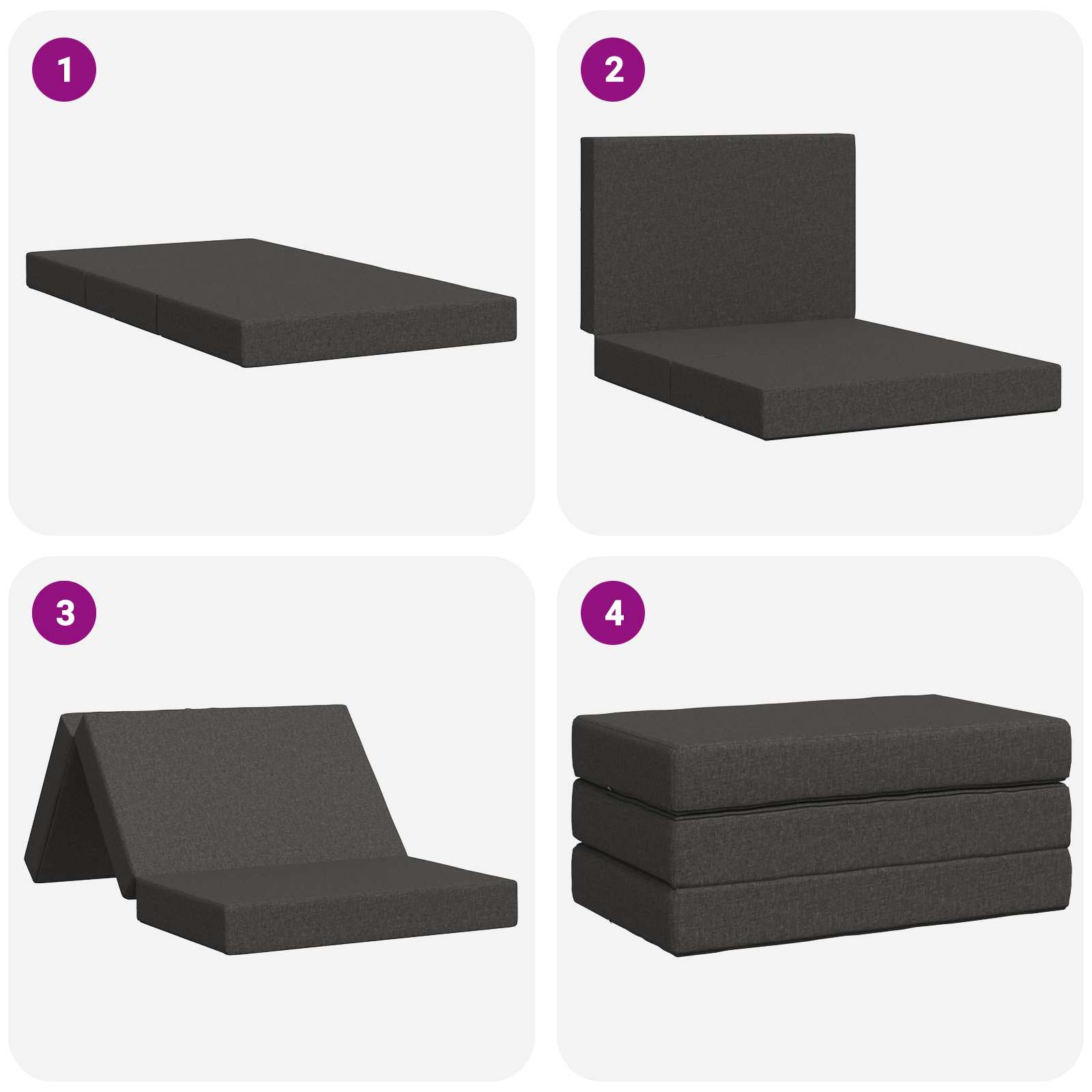 Canapé-lit pliable 80 x 67 x 45 cm Gris foncé - XIOS