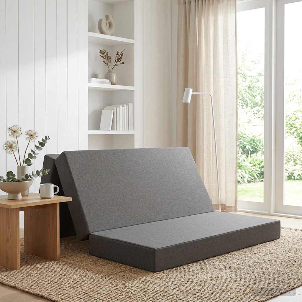 Canapé-lit pliable 140 x 67 x 45 cm Gris clair - XIOS