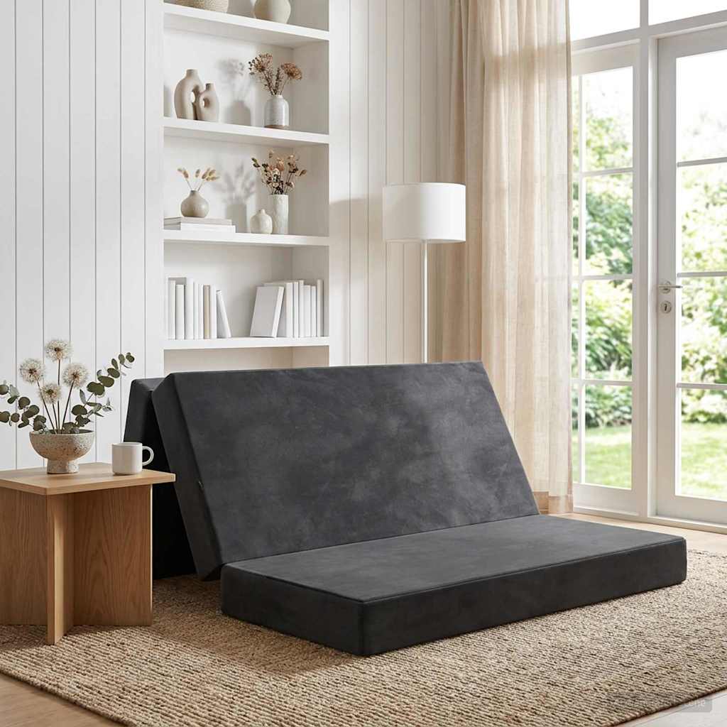 Canapé-lit pliable 140 x 67 x 45 cm Gris foncé - XIOS