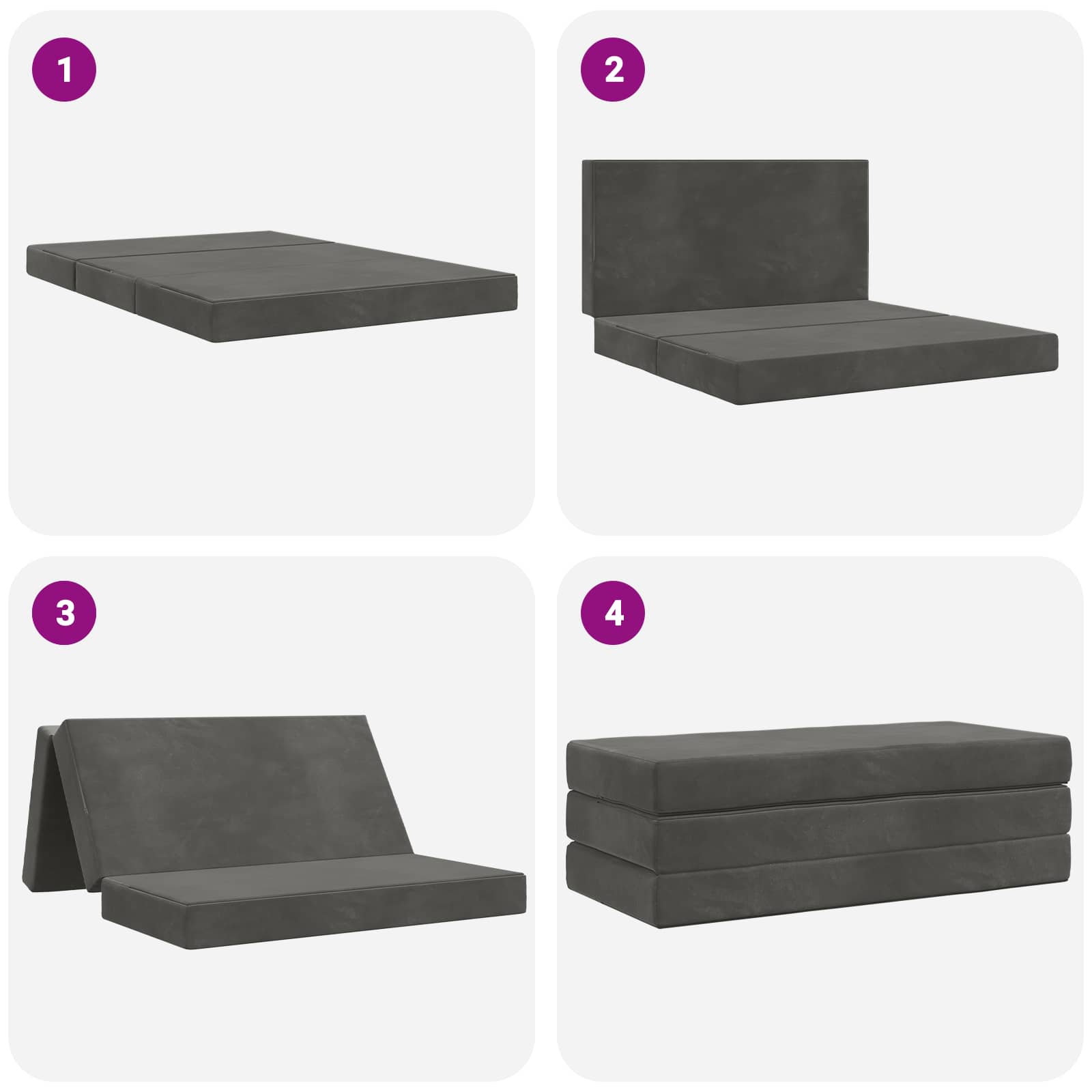Canapé-lit pliable 120 x 67 x 45 cm Gris foncé - XIOS