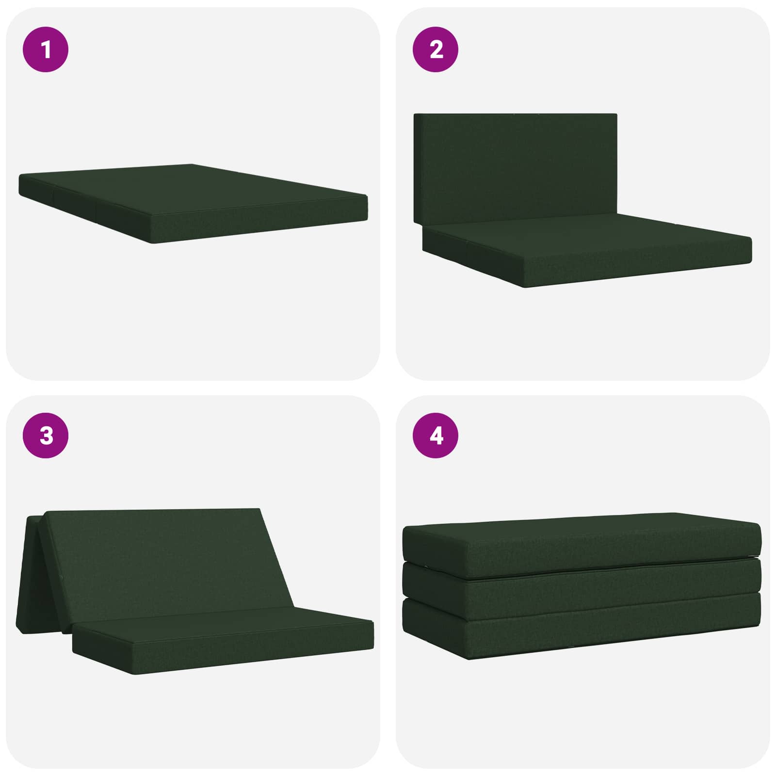 Canapé-lit pliable 140 x 67 x 45 cm Vert foncé - XIOS