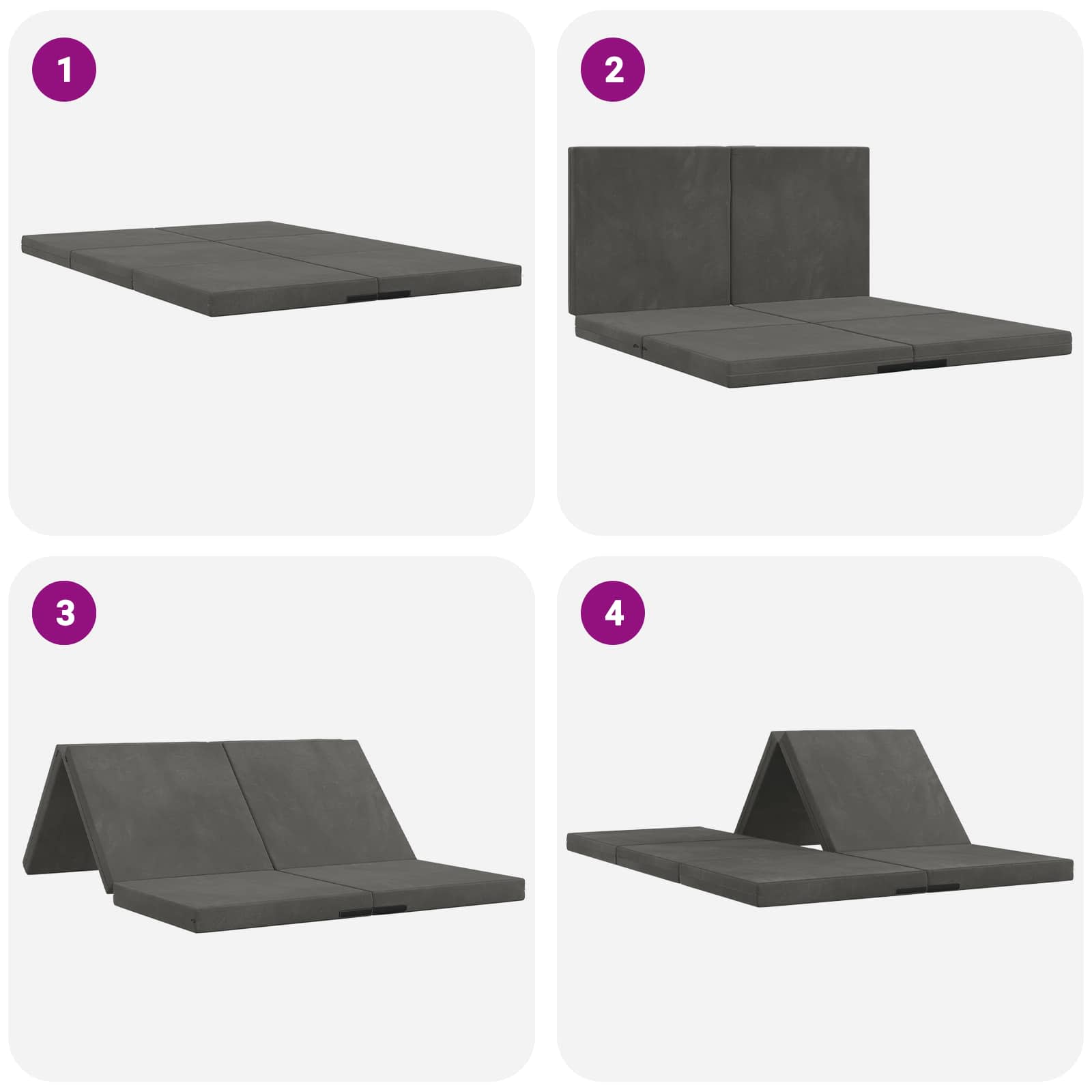 Canapé-lit pliable 140 x 67 x 45 cm Gris foncé - XIOS