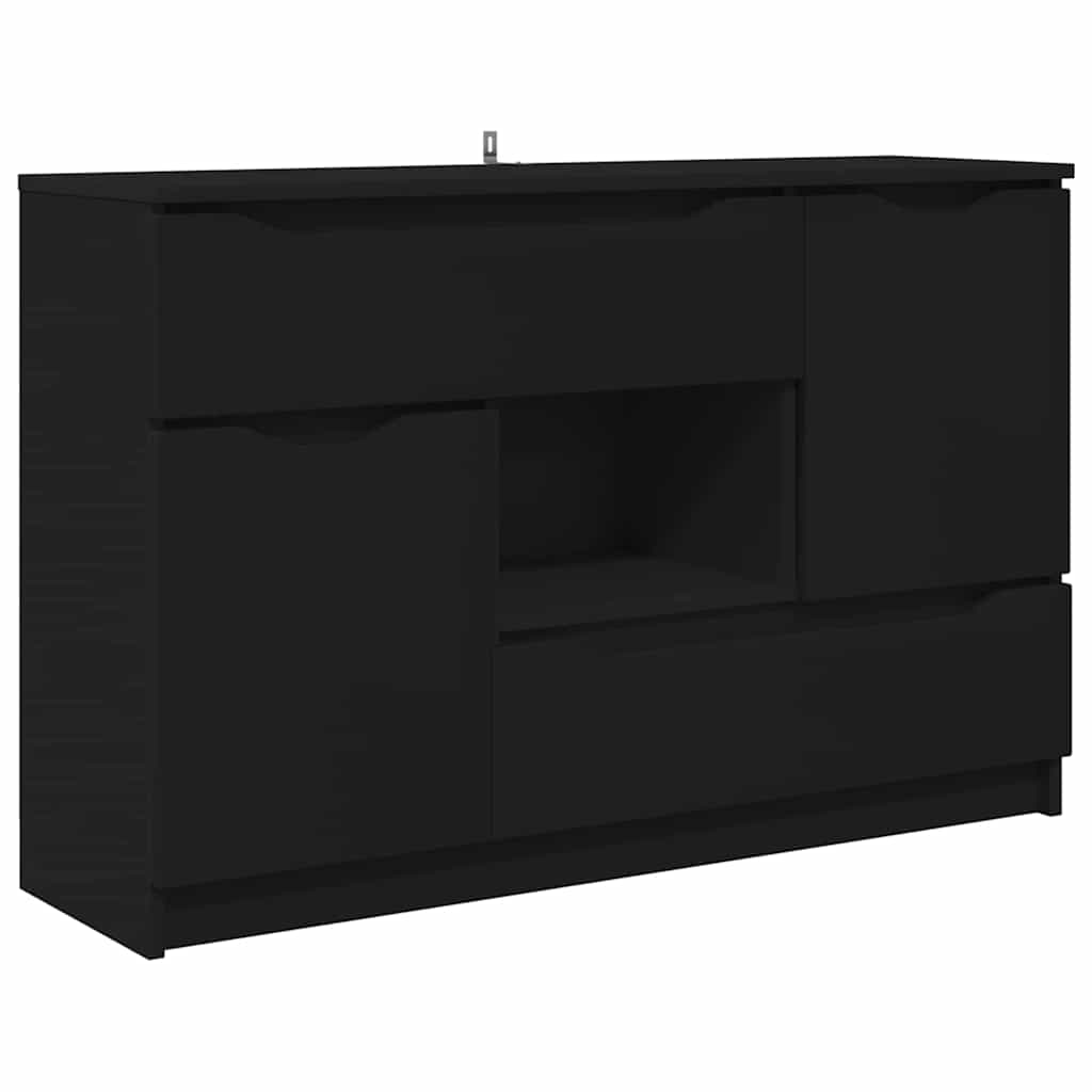 Buffet avec tiroir Noir 100 x 30 x 65,6 Bois d'ingénierie